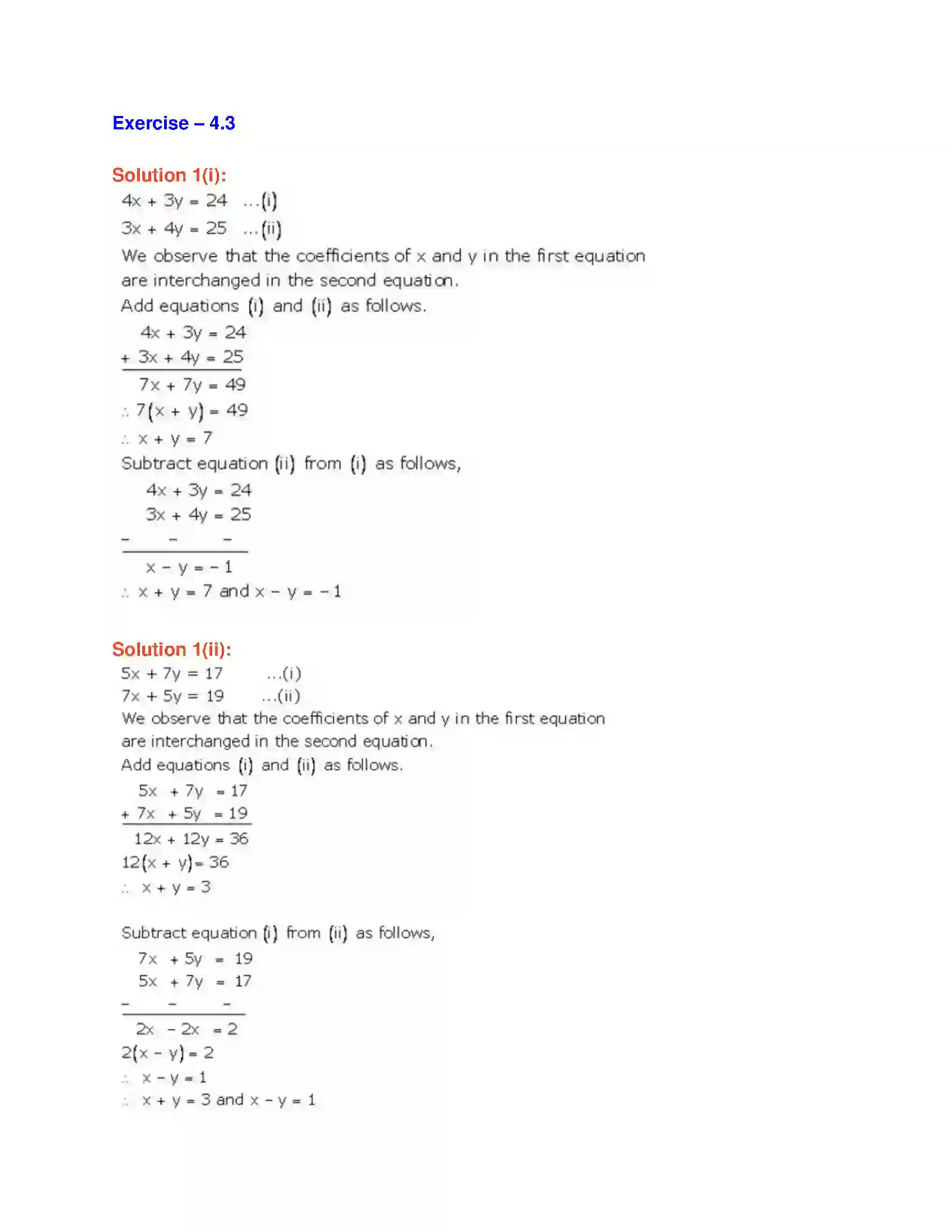 Maharashtra Board Class 9th Algebra Linear Equations in Two Variables Solution 9