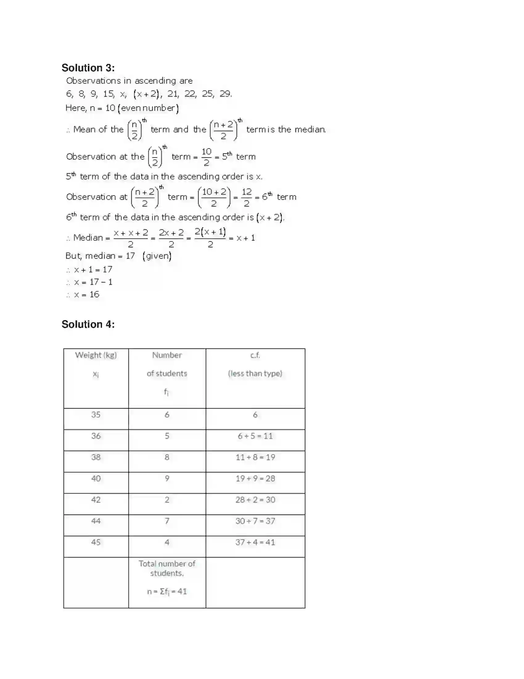 Maharashtra Board Class 9th Algebra Statistics Solution 14