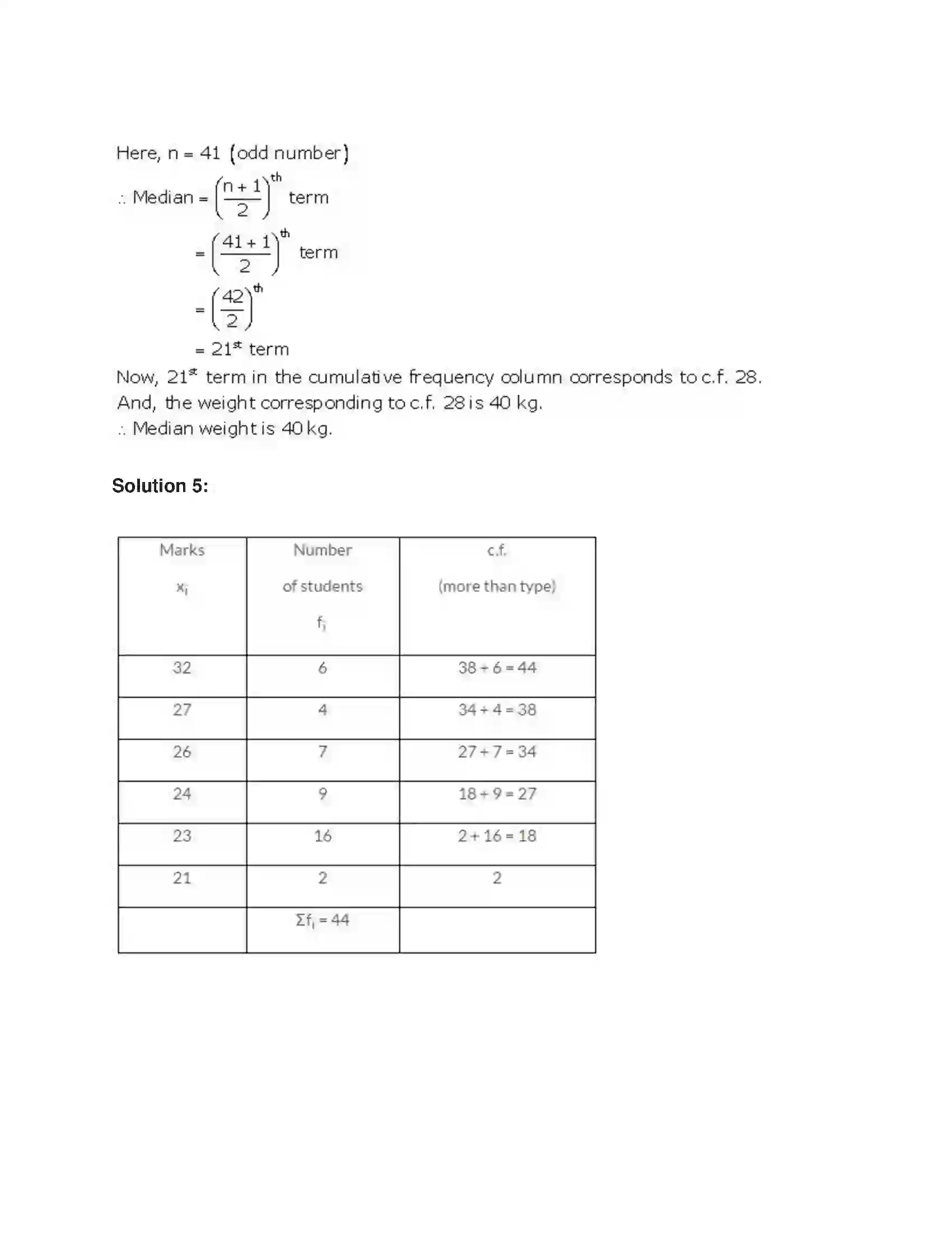 Maharashtra Board Class 9th Algebra Statistics Solution 15