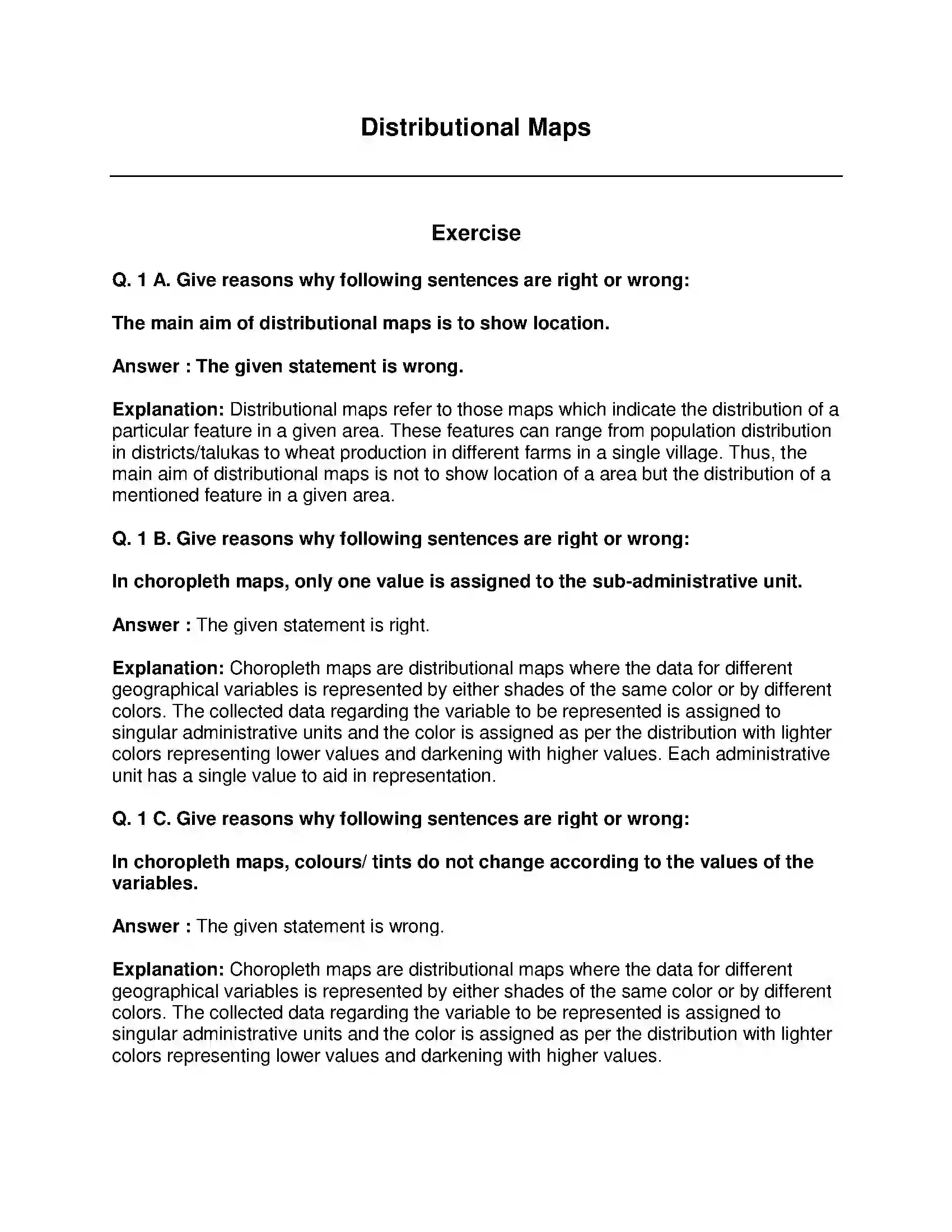 Maharashtra Board Class 9th Geography - English Medium Distributional Maps Solution 1
