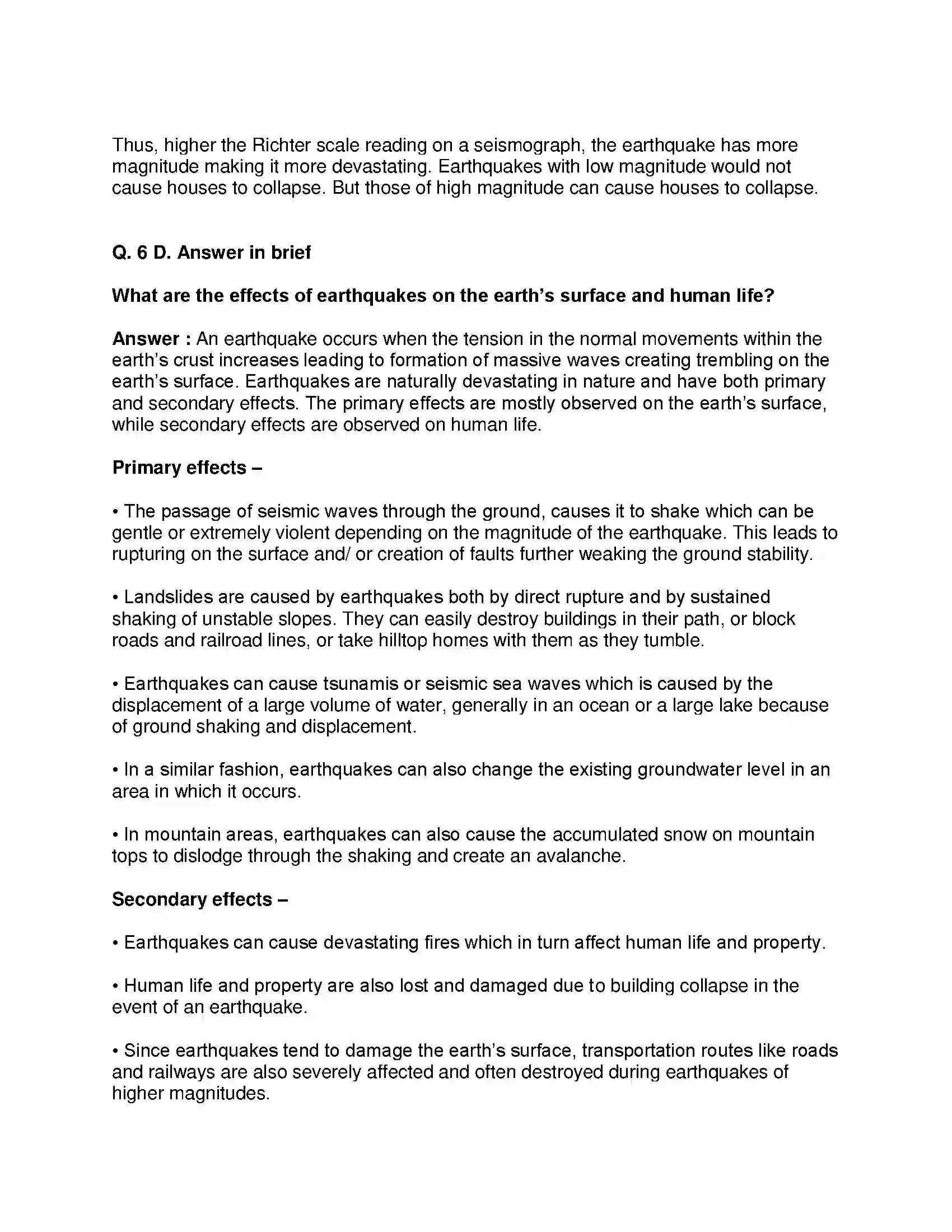 Maharashtra Board Class 9th Geography - English Medium Endogenetic Movements Solution 12