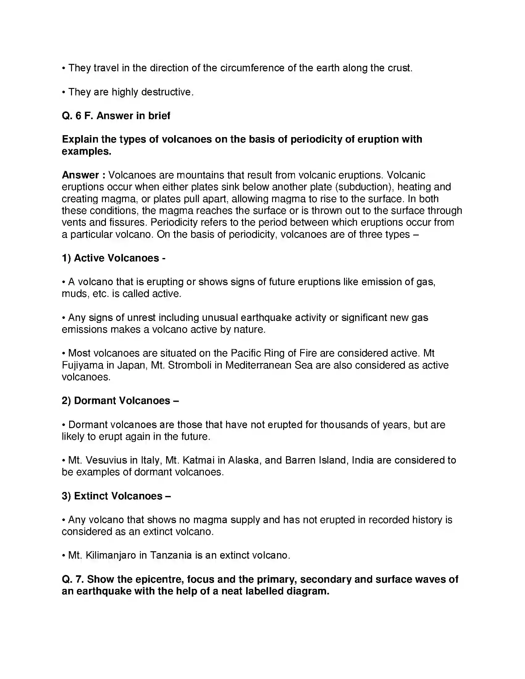 Maharashtra Board Class 9th Geography - English Medium Endogenetic Movements Solution 14