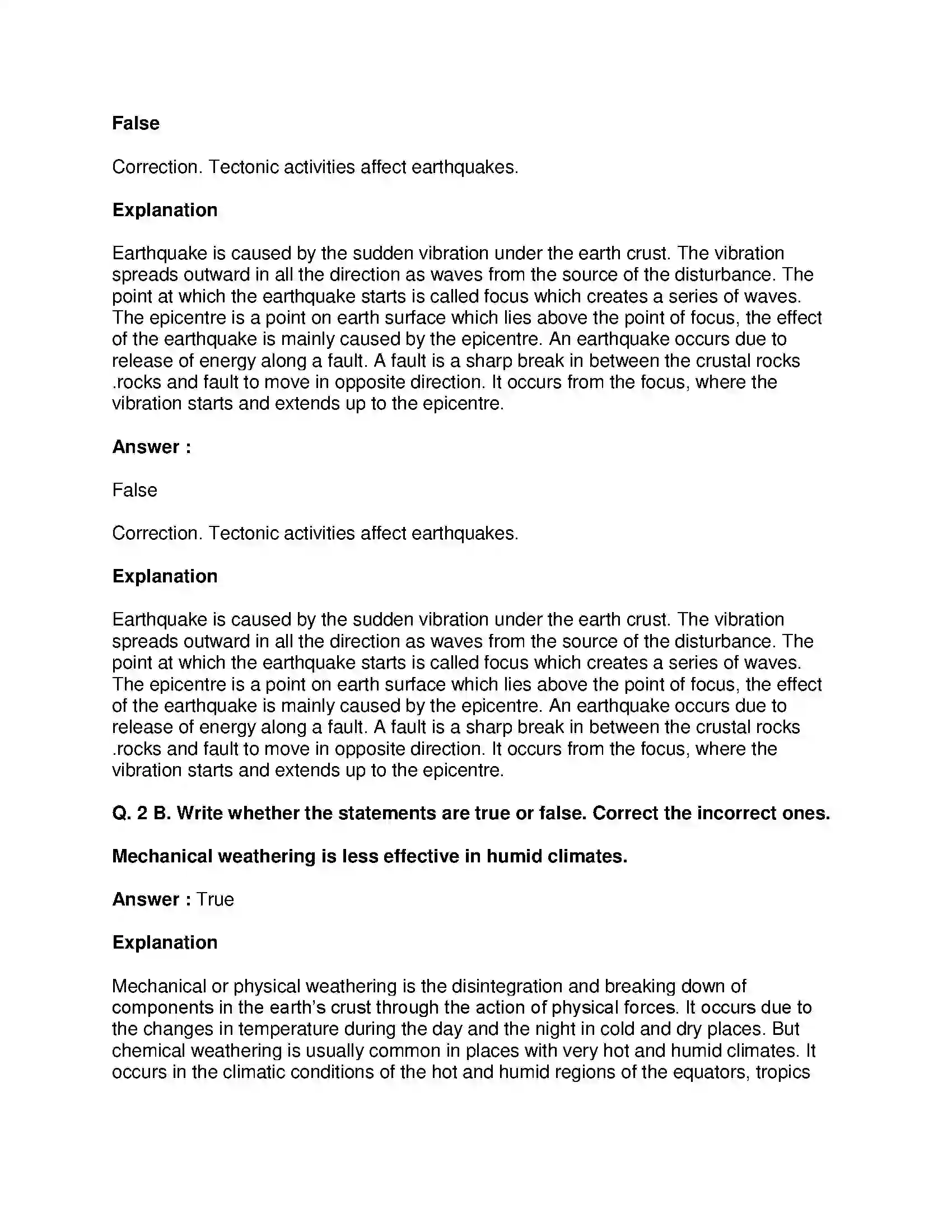 Maharashtra Board Class 9th Geography - English Medium Exogenetic Movements Part-1 Solution 4