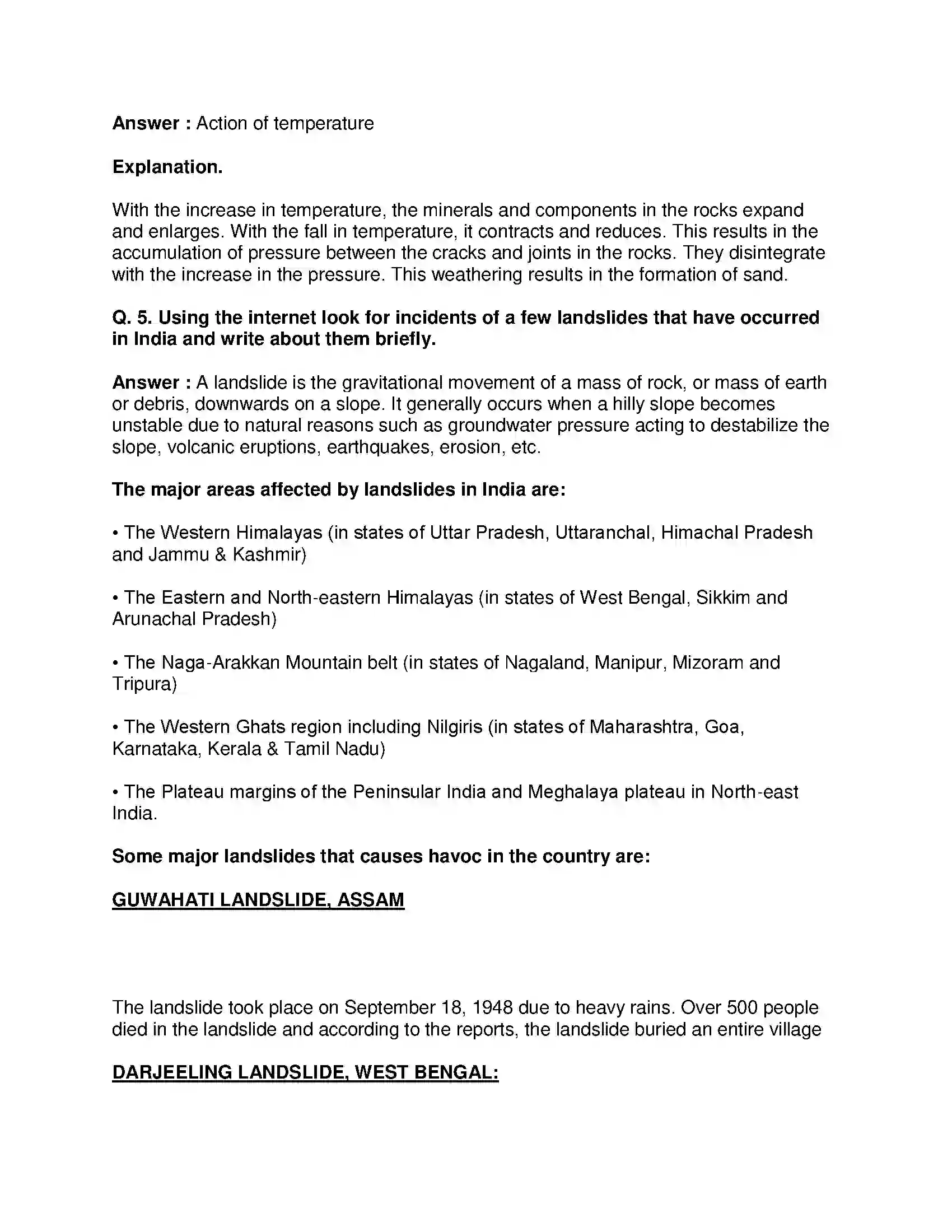 Maharashtra Board Class 9th Geography - English Medium Exogenetic Movements Part-1 Solution 8