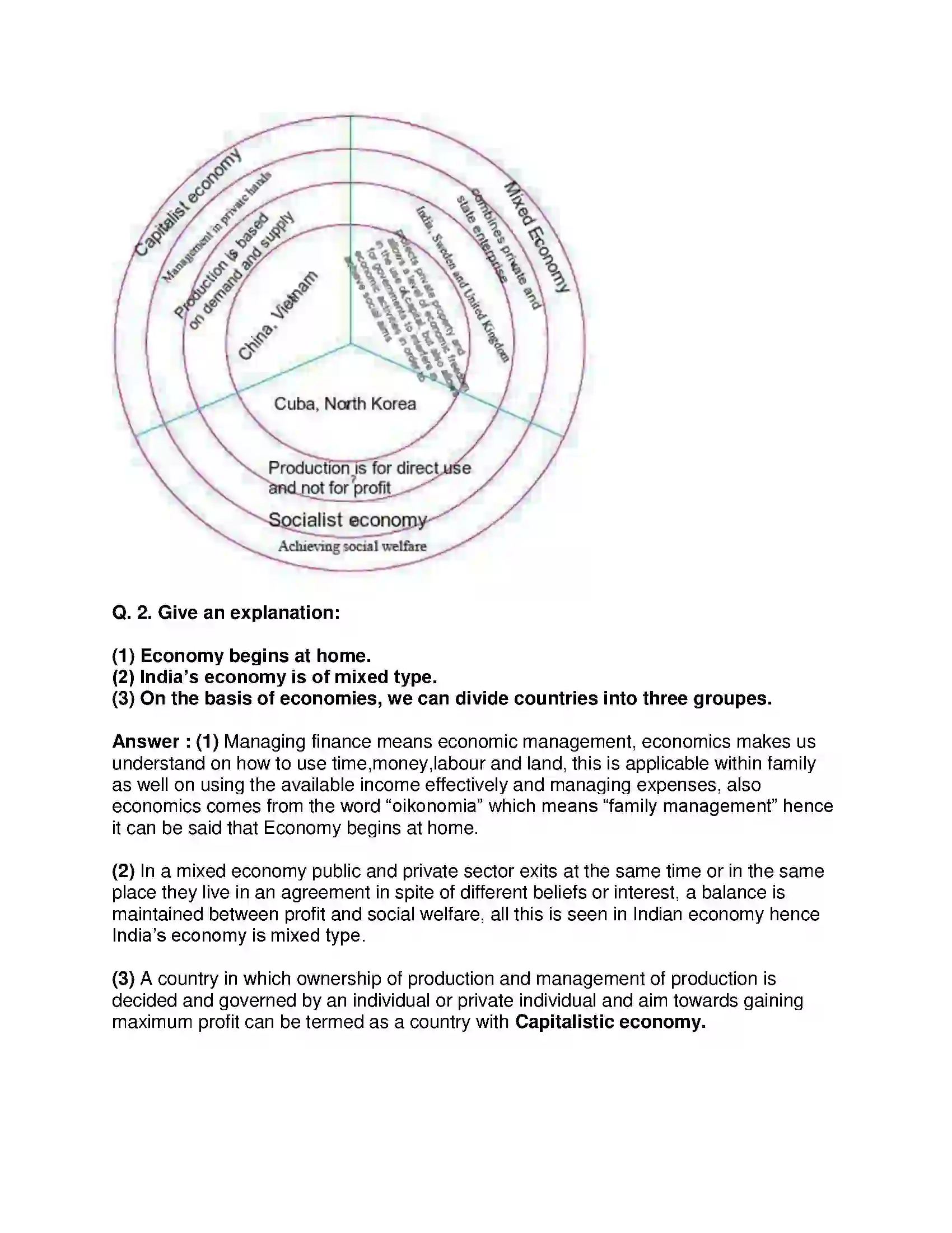 Maharashtra Board Class 9th Geography - English Medium Introduction to Economics Solution 2