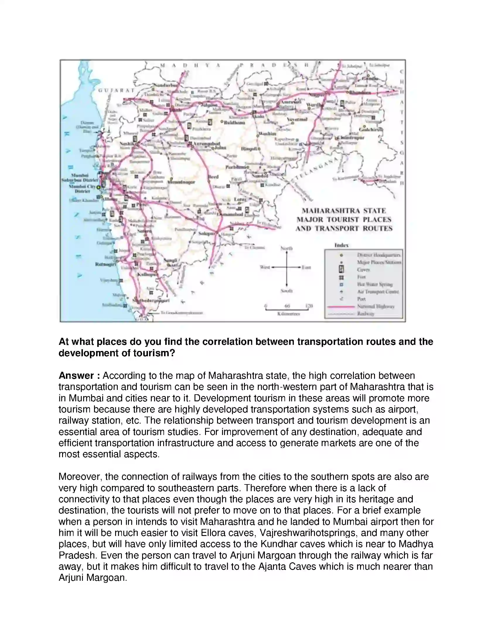 Maharashtra Board Class 9th Geography - English Medium Tourism Solution 13