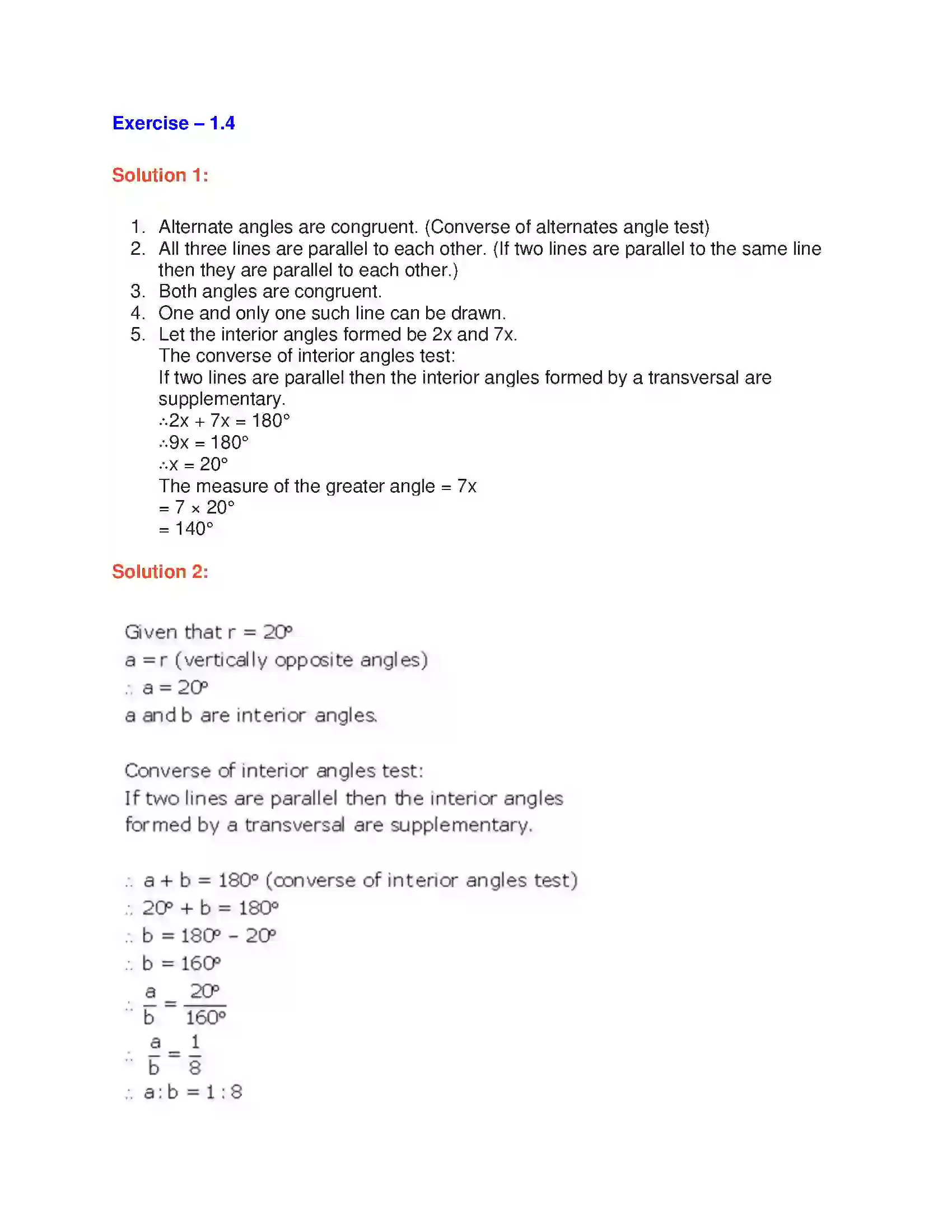 Maharashtra Board Class 9th Geometry Lines And Angles Solution 12