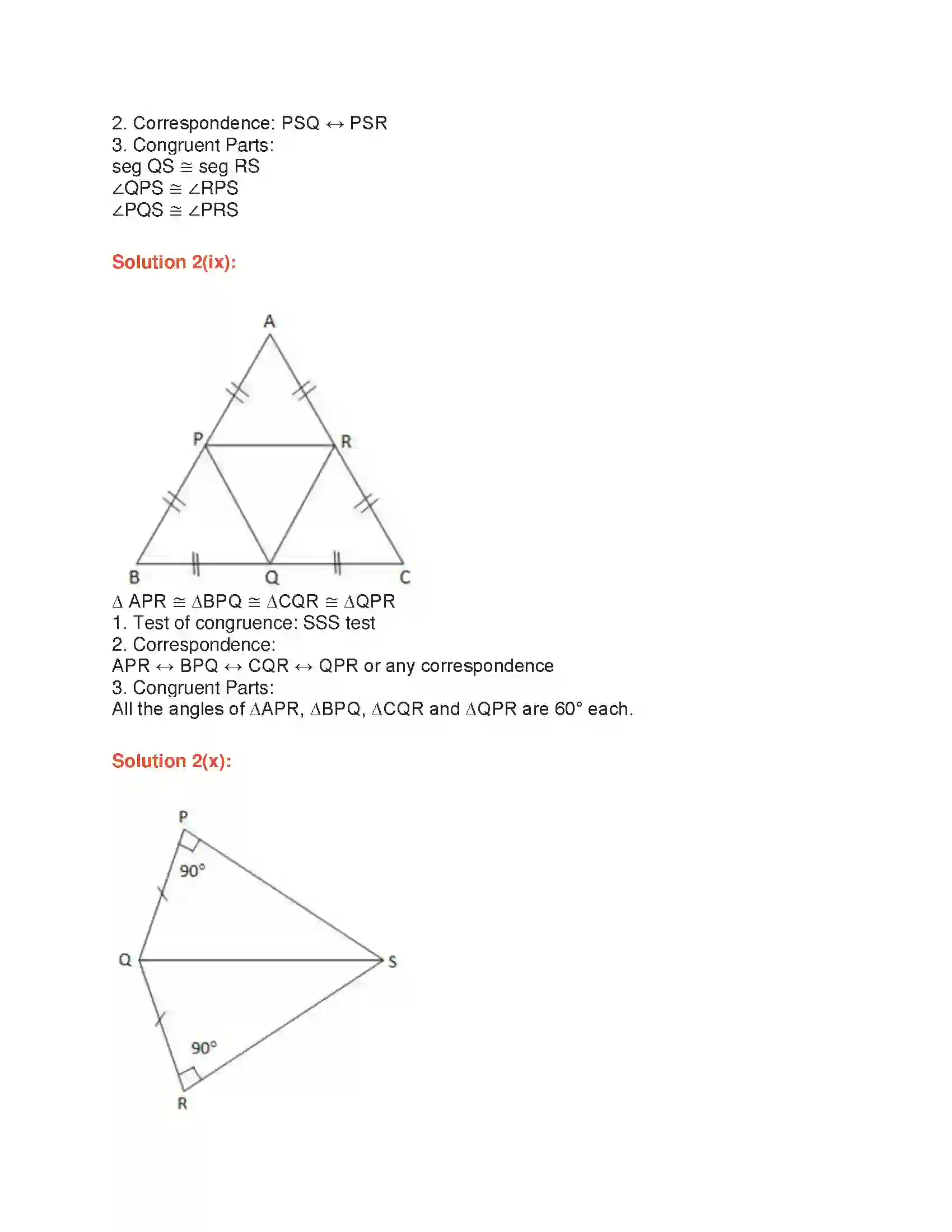 Maharashtra Board Class 9th Geometry Congruence of Triangles Solution 8