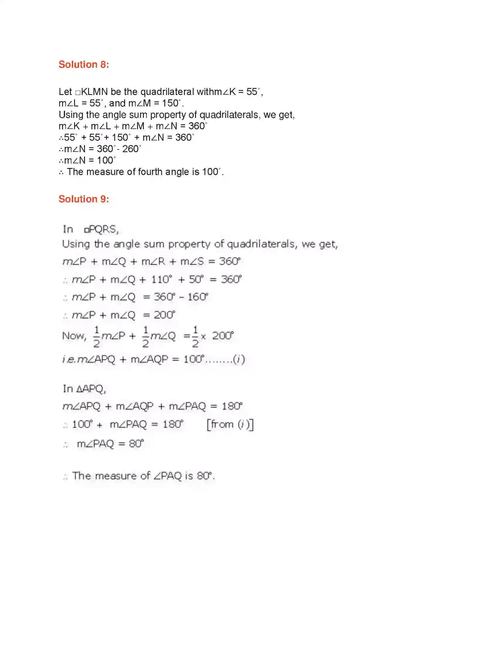 Maharashtra Board Class 9th Geometry Quadrilaterals Solution 3