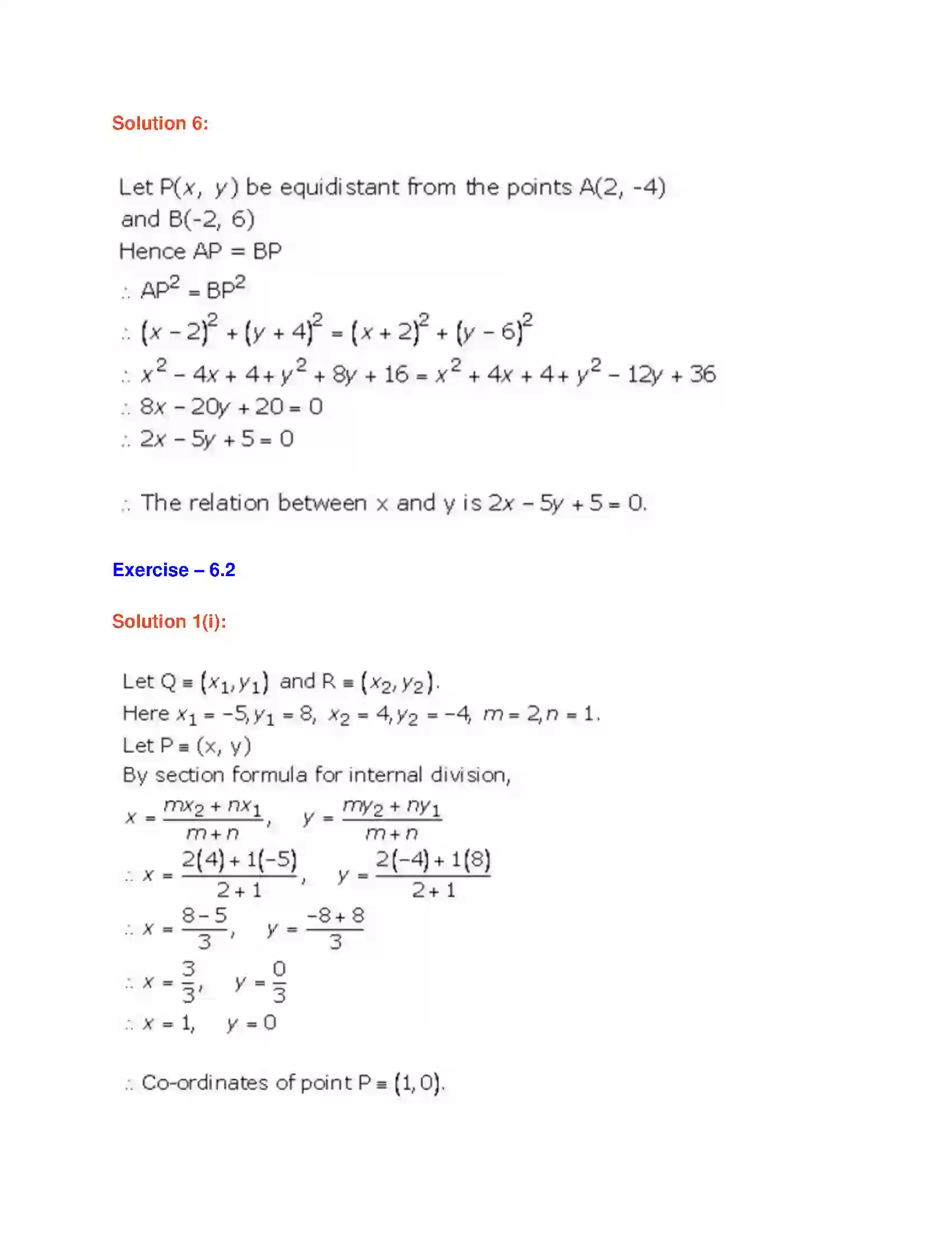 Maharashtra Board Class 9th Geometry Co-ordinate Geometry Solution 7
