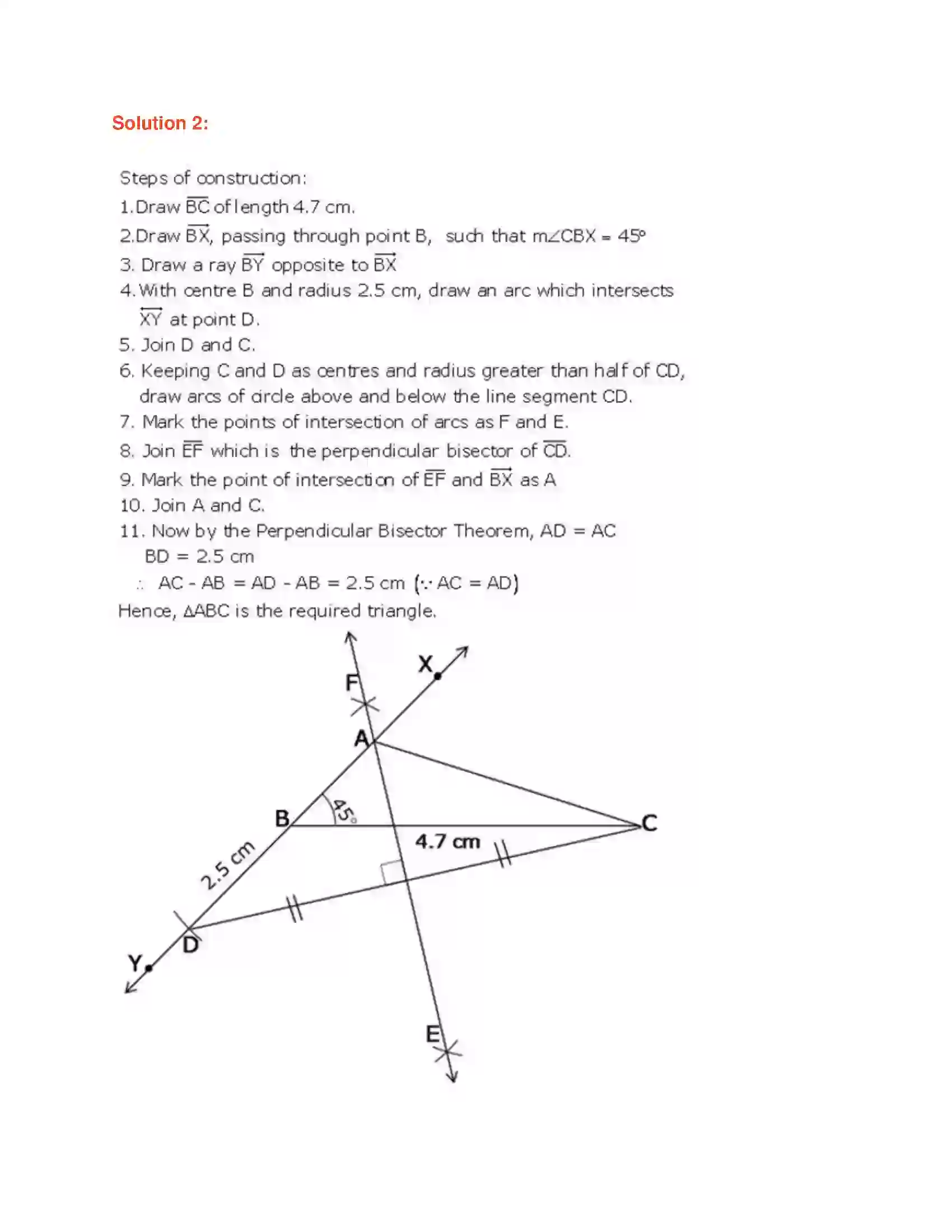 Maharashtra Board Class 9th Geometry Geometrical Constructions Solution 8