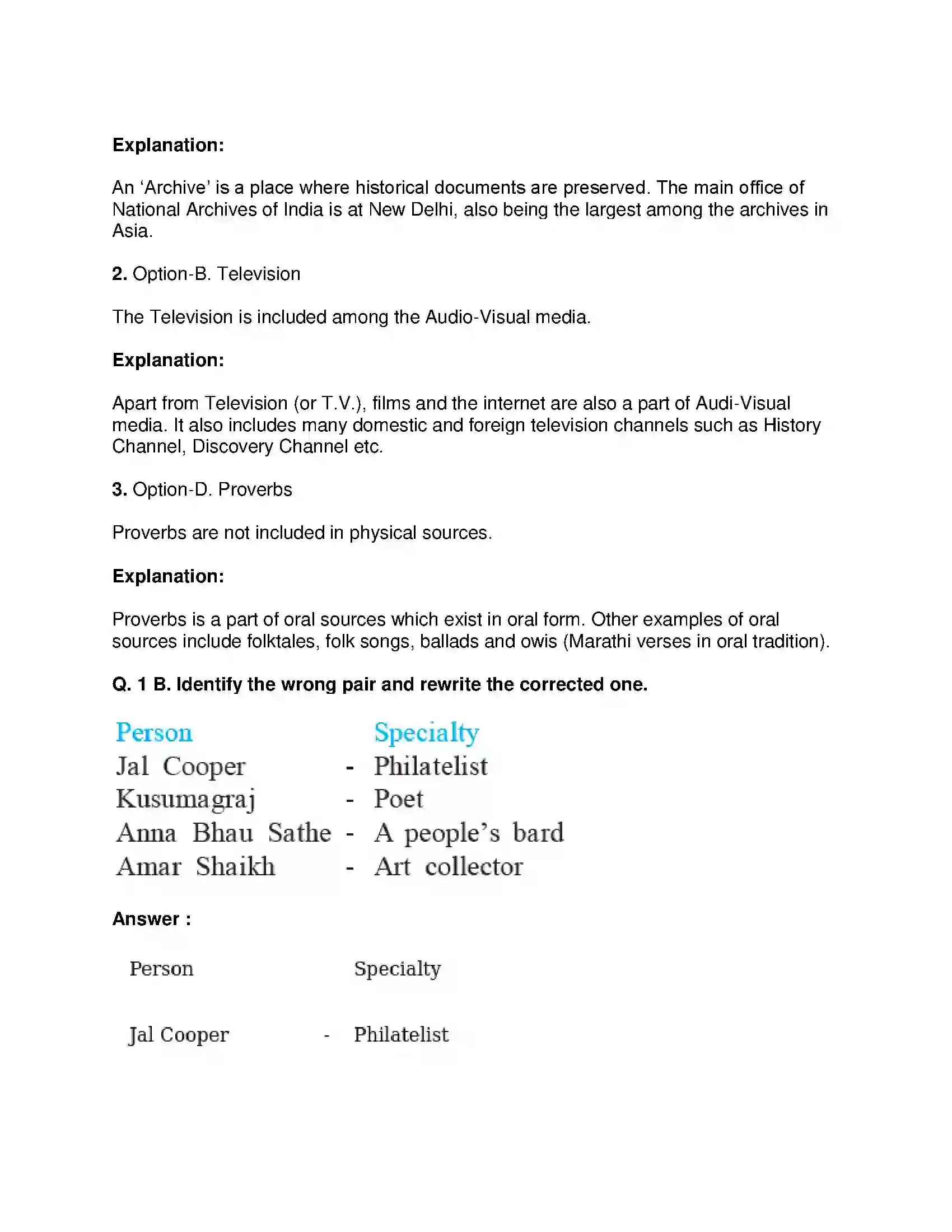 Maharashtra Board Class 9th History - English Medium Sources of History Solution 3