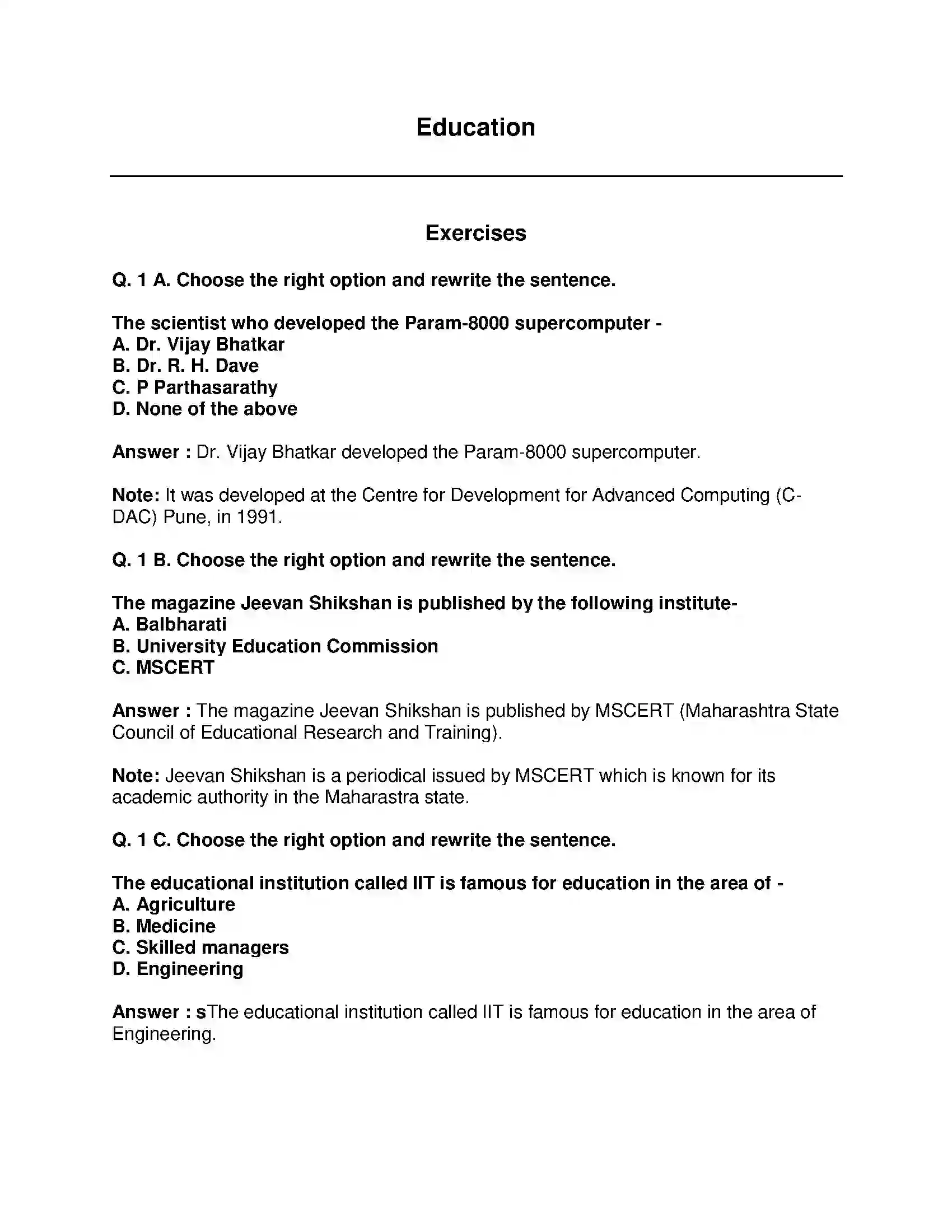 Maharashtra Board Class 9th History - English Medium Education Solution 1