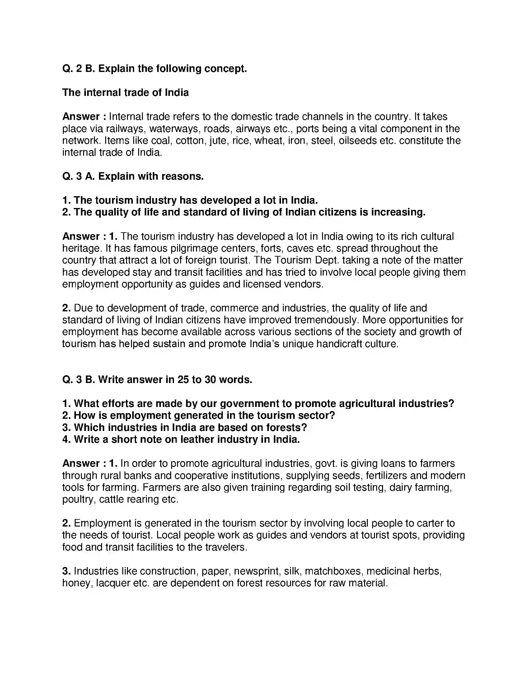 Maharashtra Board Class 9th History - English Medium Industry and Trade Solution 5