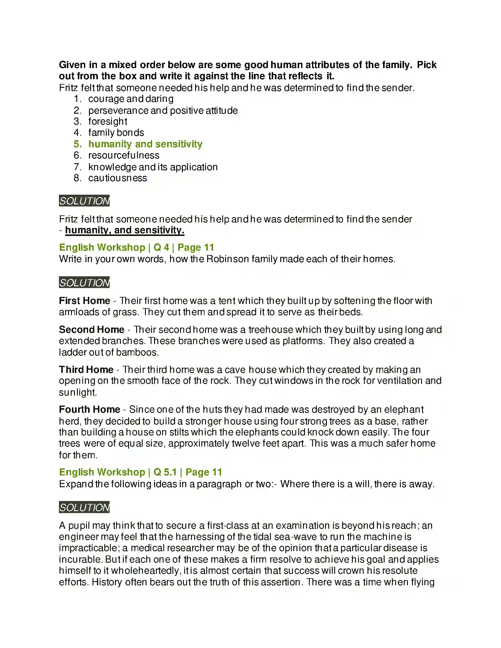 Maharashtra Board Class 9th Kumarbharati - English Medium 1.2 A Synopsis-The Swiss Family Robinson Solution 10