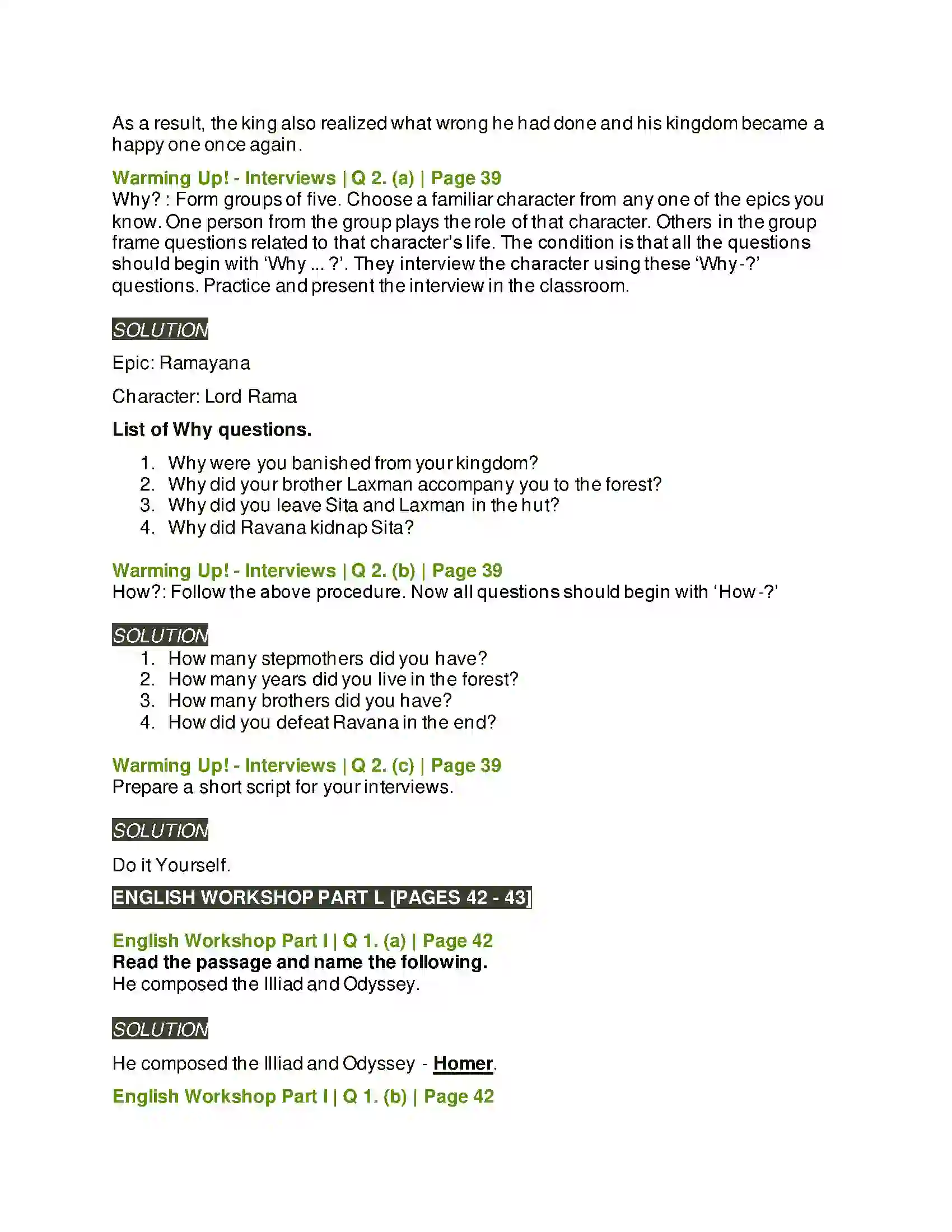 Maharashtra Board Class 9th Kumarbharati - English Medium 2.4 The Fall of Troy Solution 2