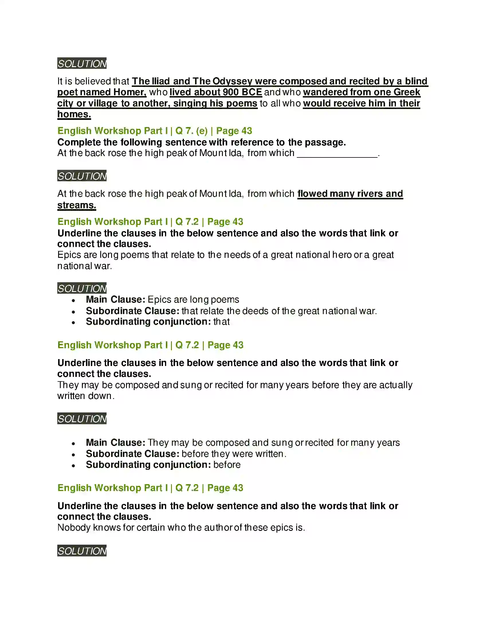Maharashtra Board Class 9th Kumarbharati - English Medium 2.4 The Fall of Troy Solution 9