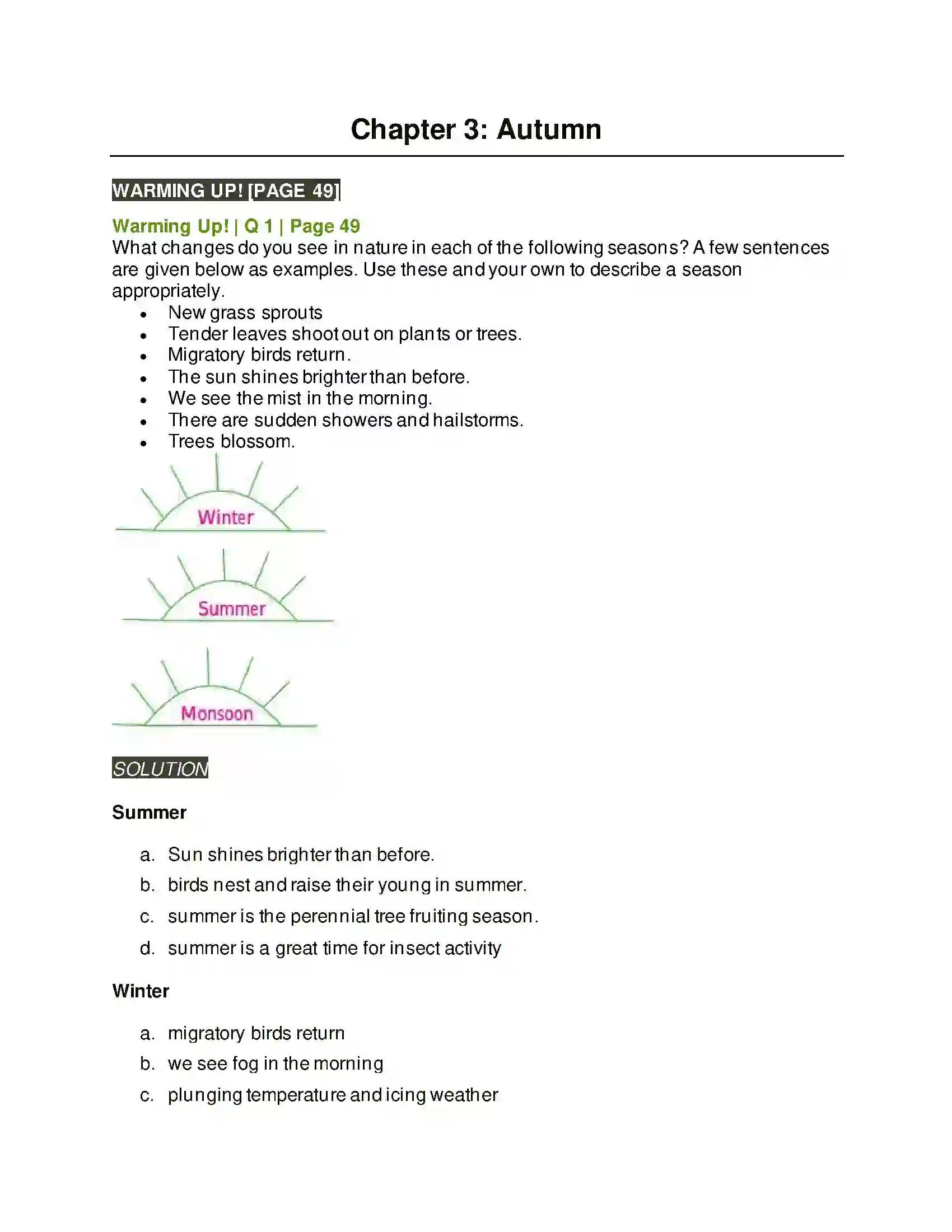 Maharashtra Board Class 9th Kumarbharati - English Medium 2.5 Autumn Solution 1