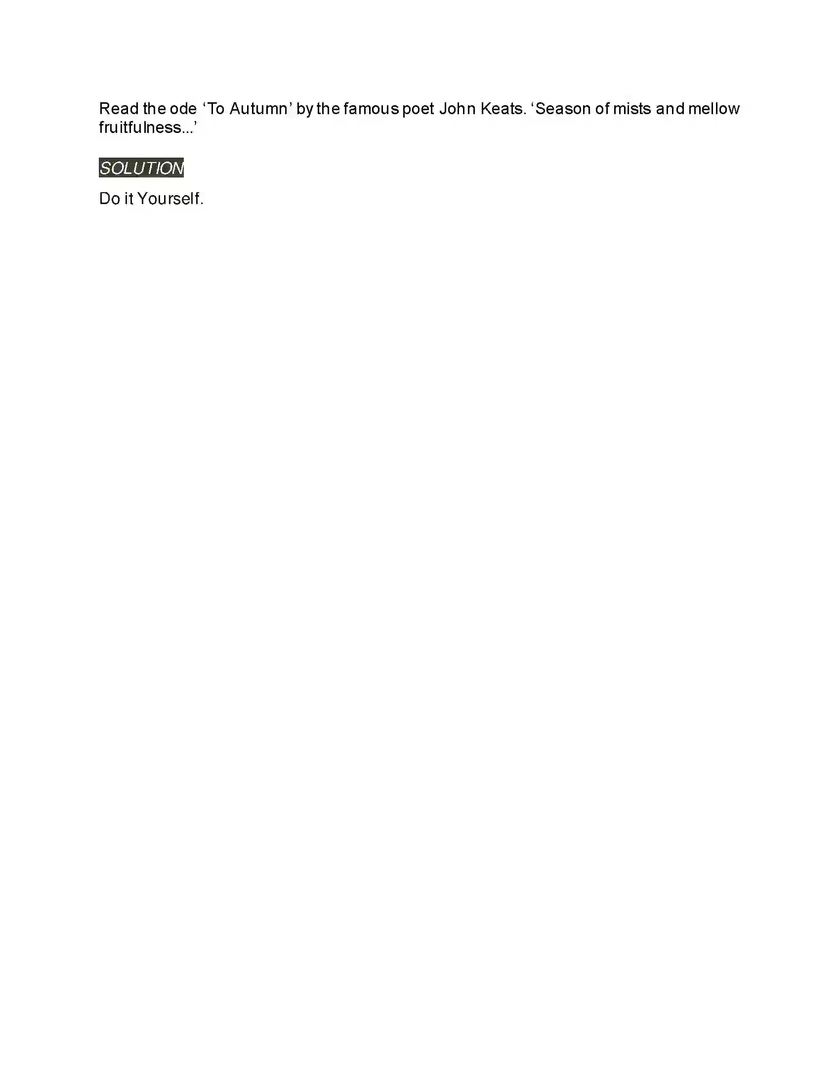 Maharashtra Board Class 9th Kumarbharati - English Medium 2.5 Autumn Solution 8