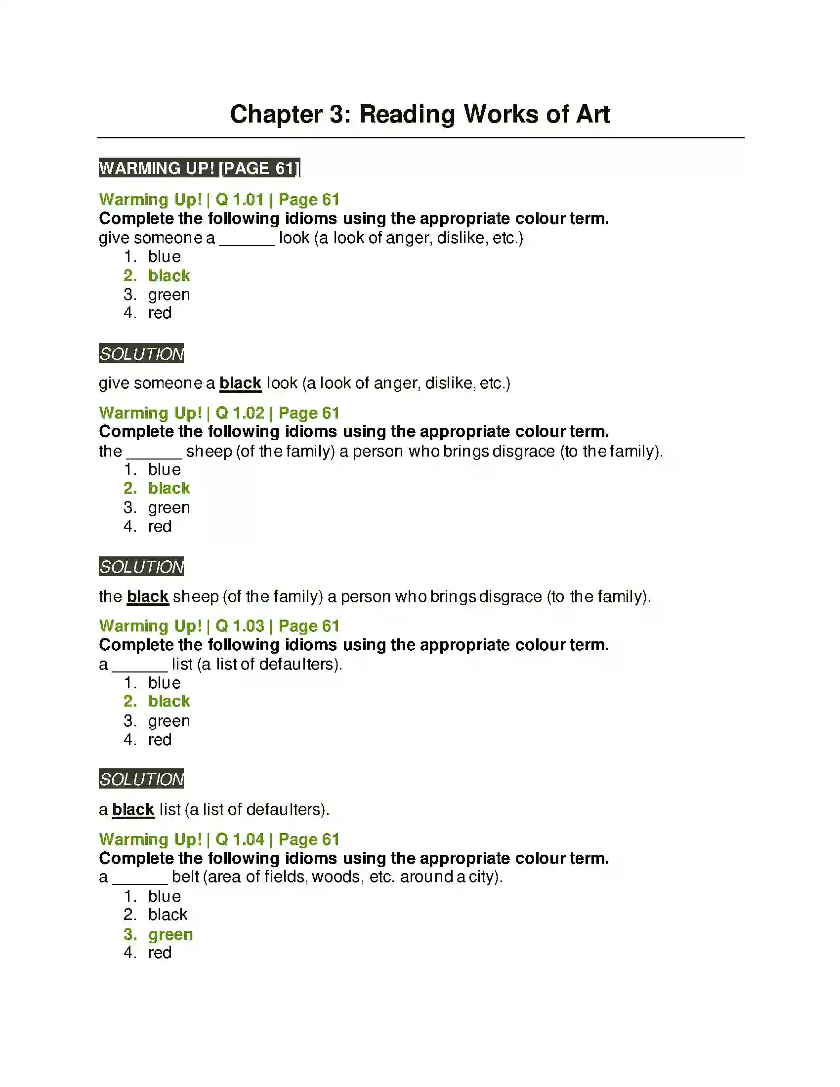 Maharashtra Board Class 9th Kumarbharati - English Medium 3.2 Reading Works of Art Solution 1