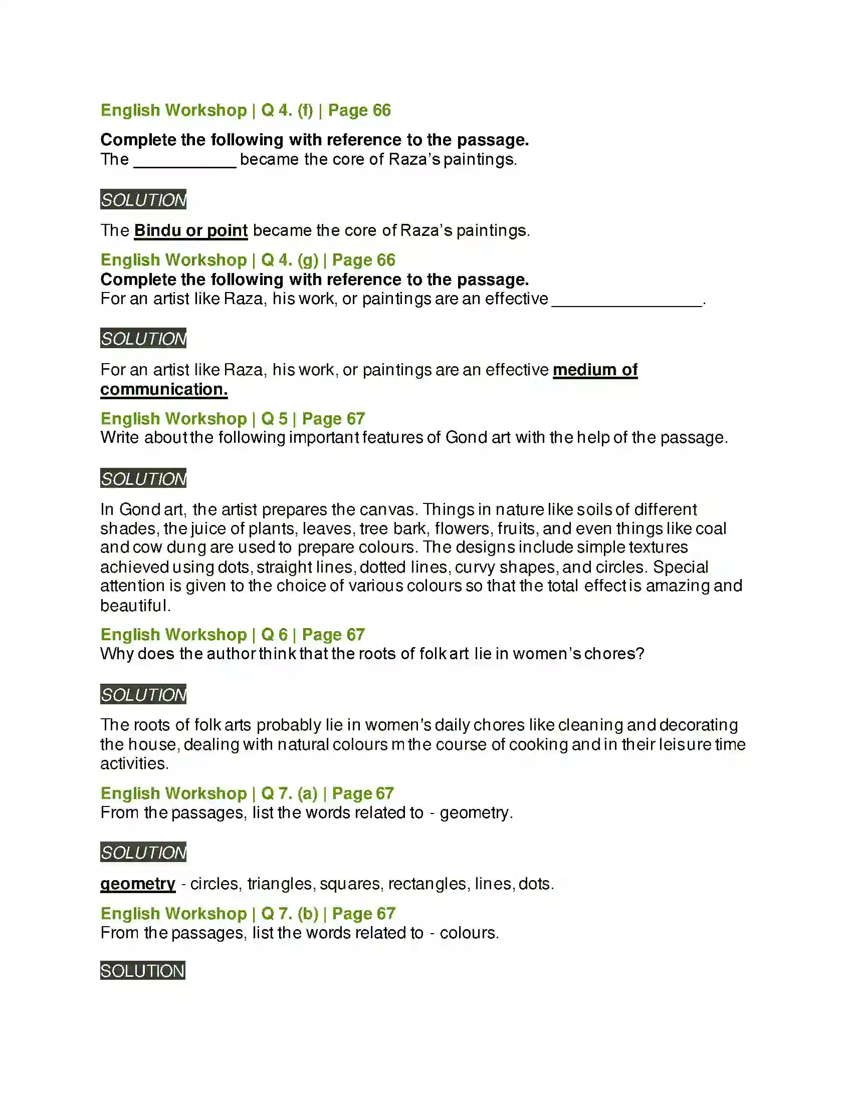Maharashtra Board Class 9th Kumarbharati - English Medium 3.2 Reading Works of Art Solution 9