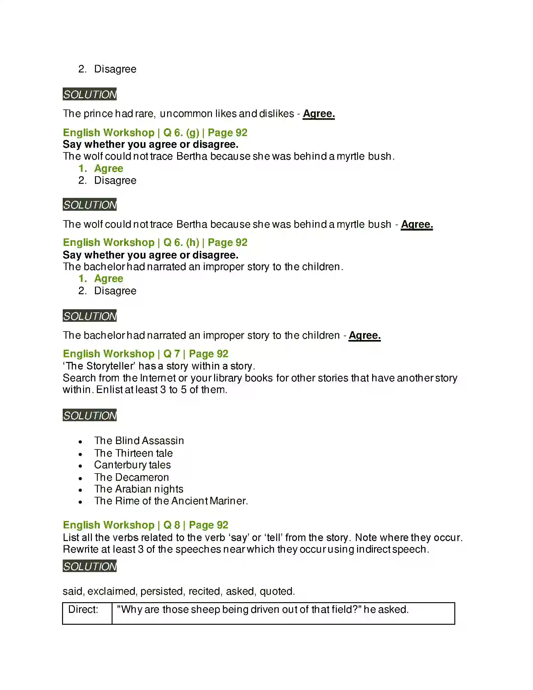 Maharashtra Board Class 9th Kumarbharati - English Medium 4.2 The Storyteller Solution 8