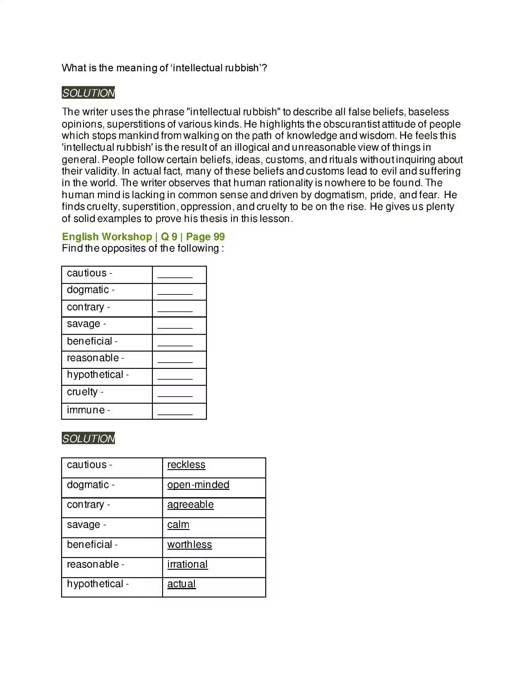 Maharashtra Board Class 9th Kumarbharati - English Medium 4.3 Intellectual Rubbish Solution 11