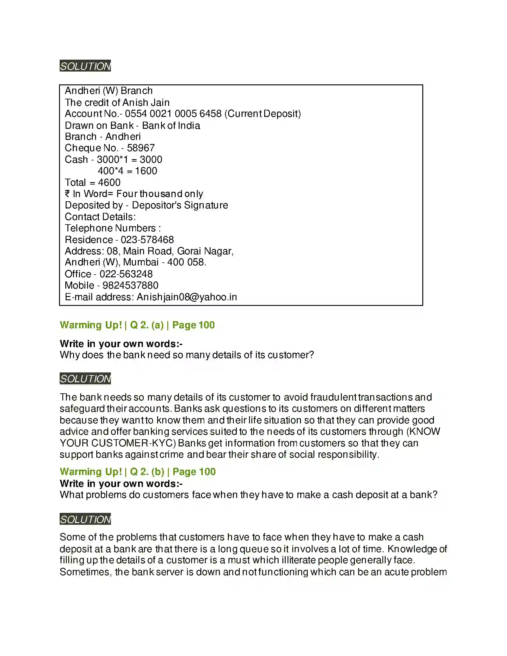 Maharashtra Board Class 9th Kumarbharati - English Medium 4.4 My Financial Career Solution 2