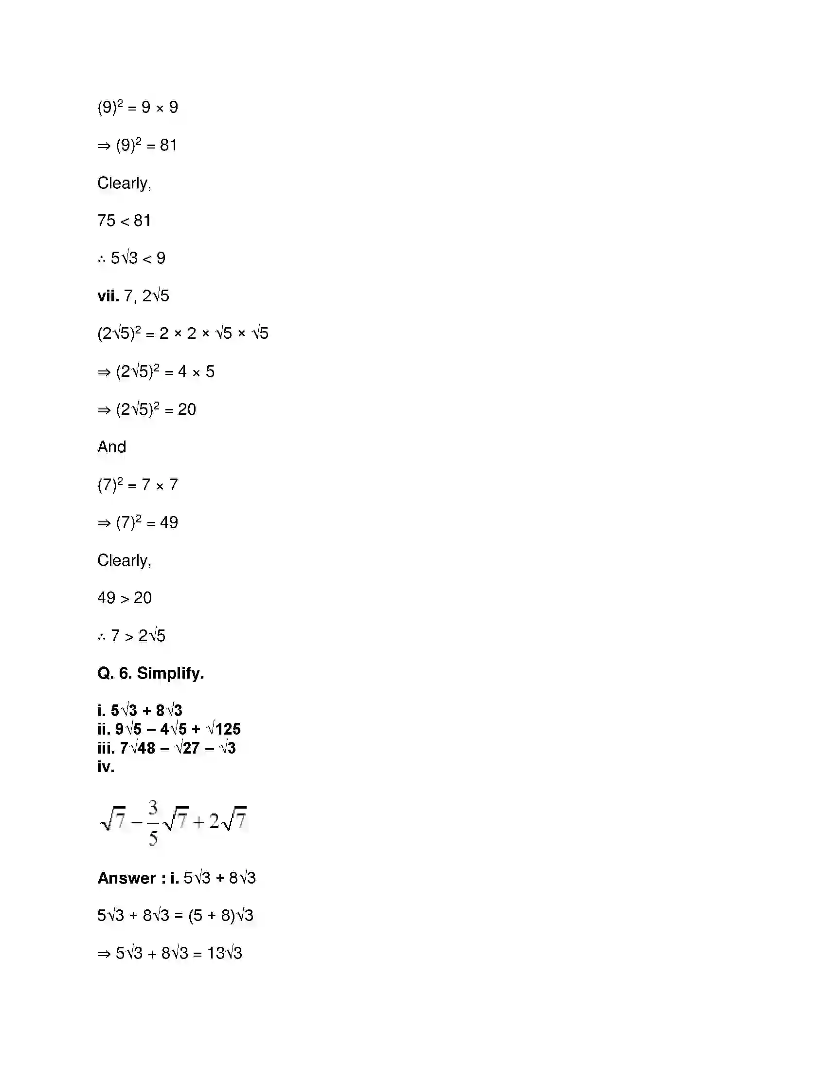 Maharashtra Board Class 9th Mathematics Part-I - English Medium Real Numbers Solution 20