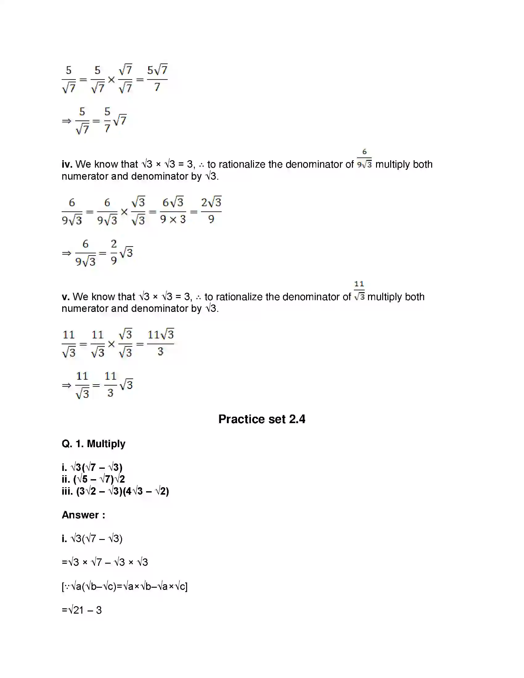 Maharashtra Board Class 9th Mathematics Part-I - English Medium Real Numbers Solution 25