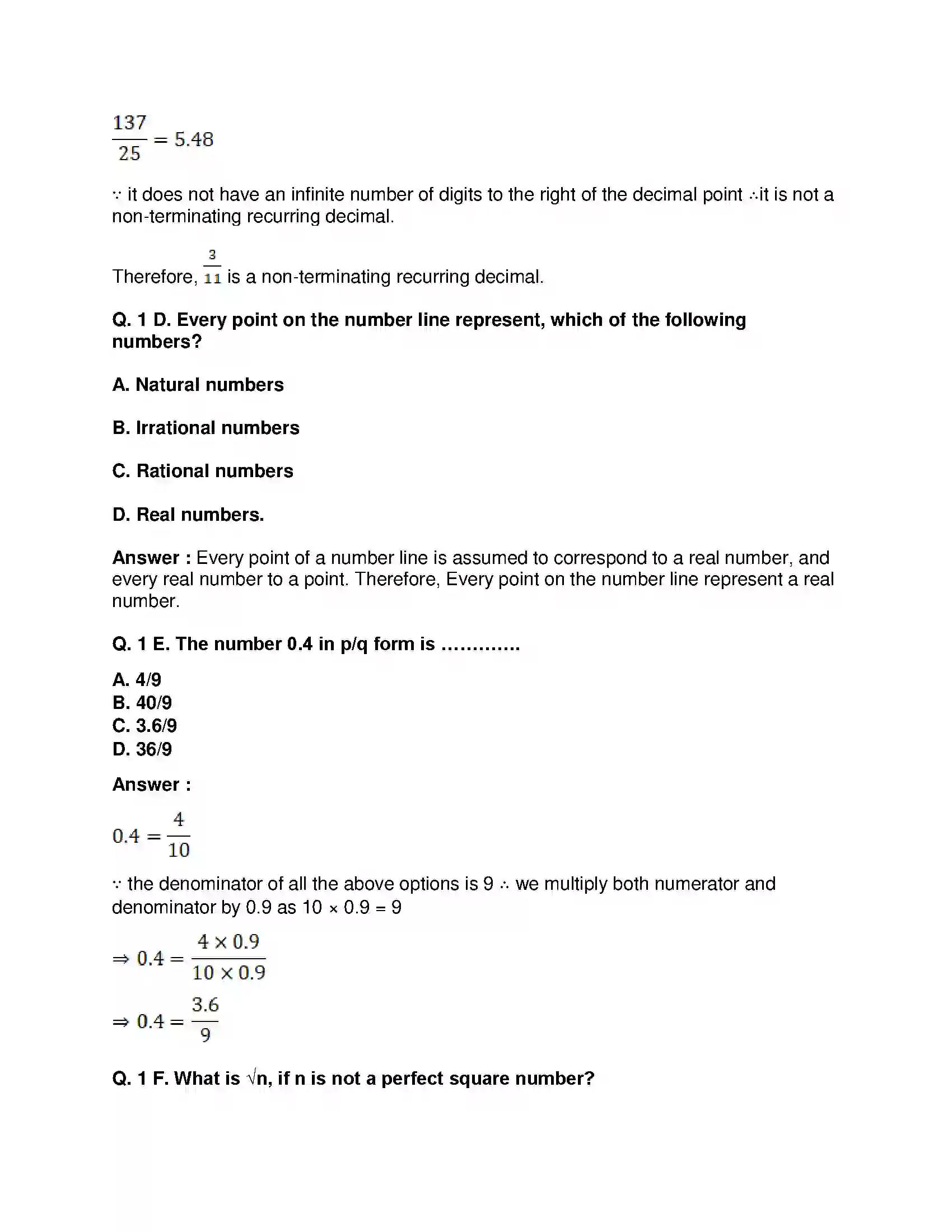 Maharashtra Board Class 9th Mathematics Part-I - English Medium Real Numbers Solution 33