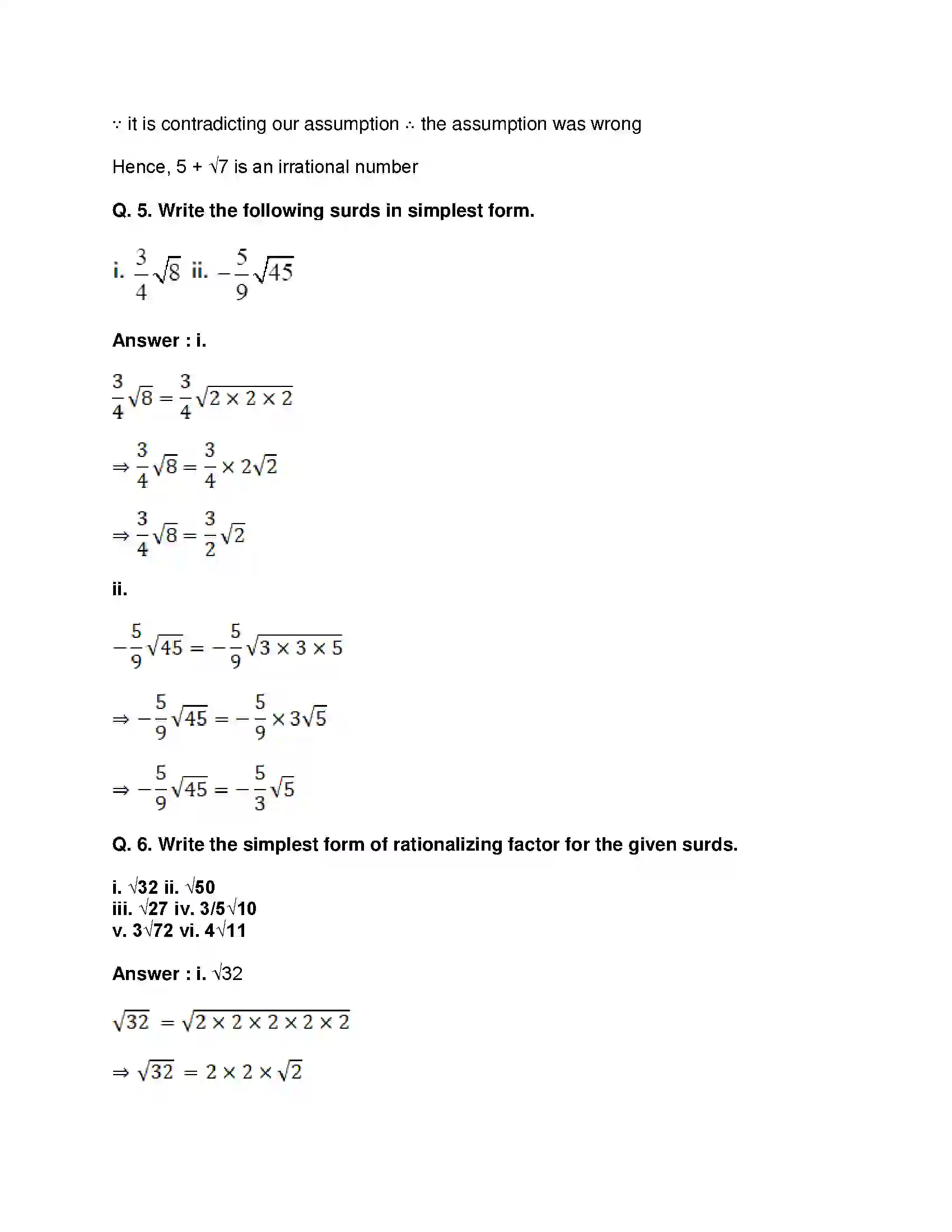 Maharashtra Board Class 9th Mathematics Part-I - English Medium Real Numbers Solution 39