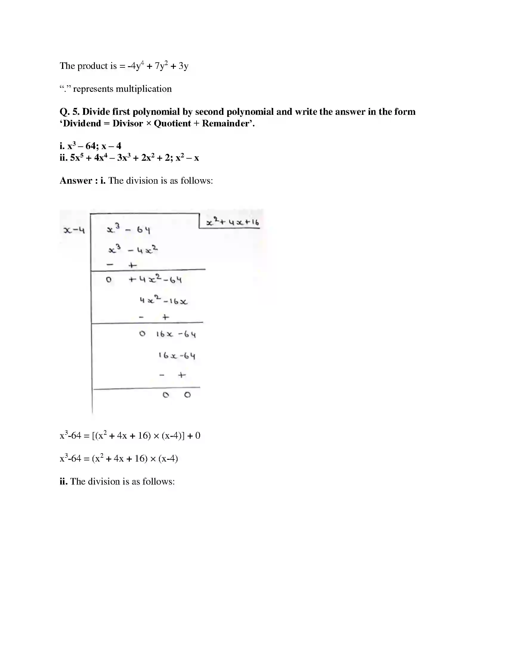 Maharashtra Board Class 9th Mathematics Part-I - English Medium Polynomials Solution 12