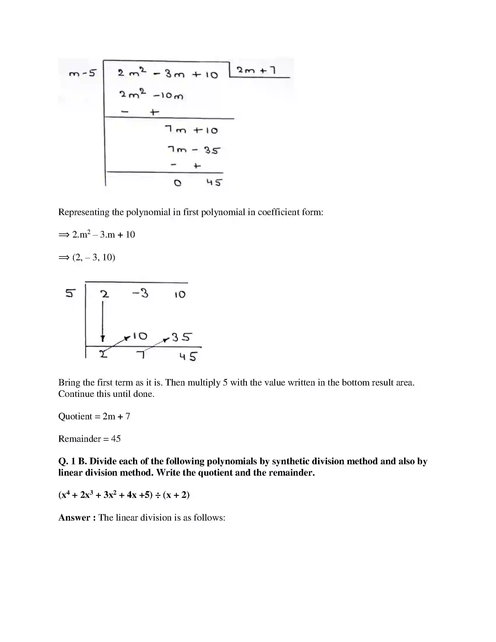 Maharashtra Board Class 9th Mathematics Part-I - English Medium Polynomials Solution 15