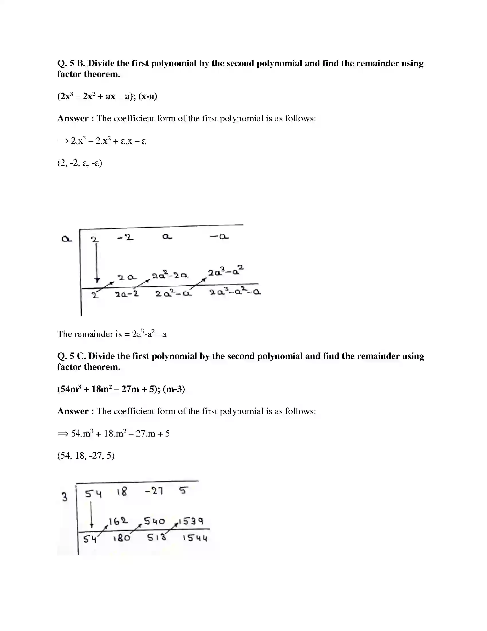 Maharashtra Board Class 9th Mathematics Part-I - English Medium Polynomials Solution 26