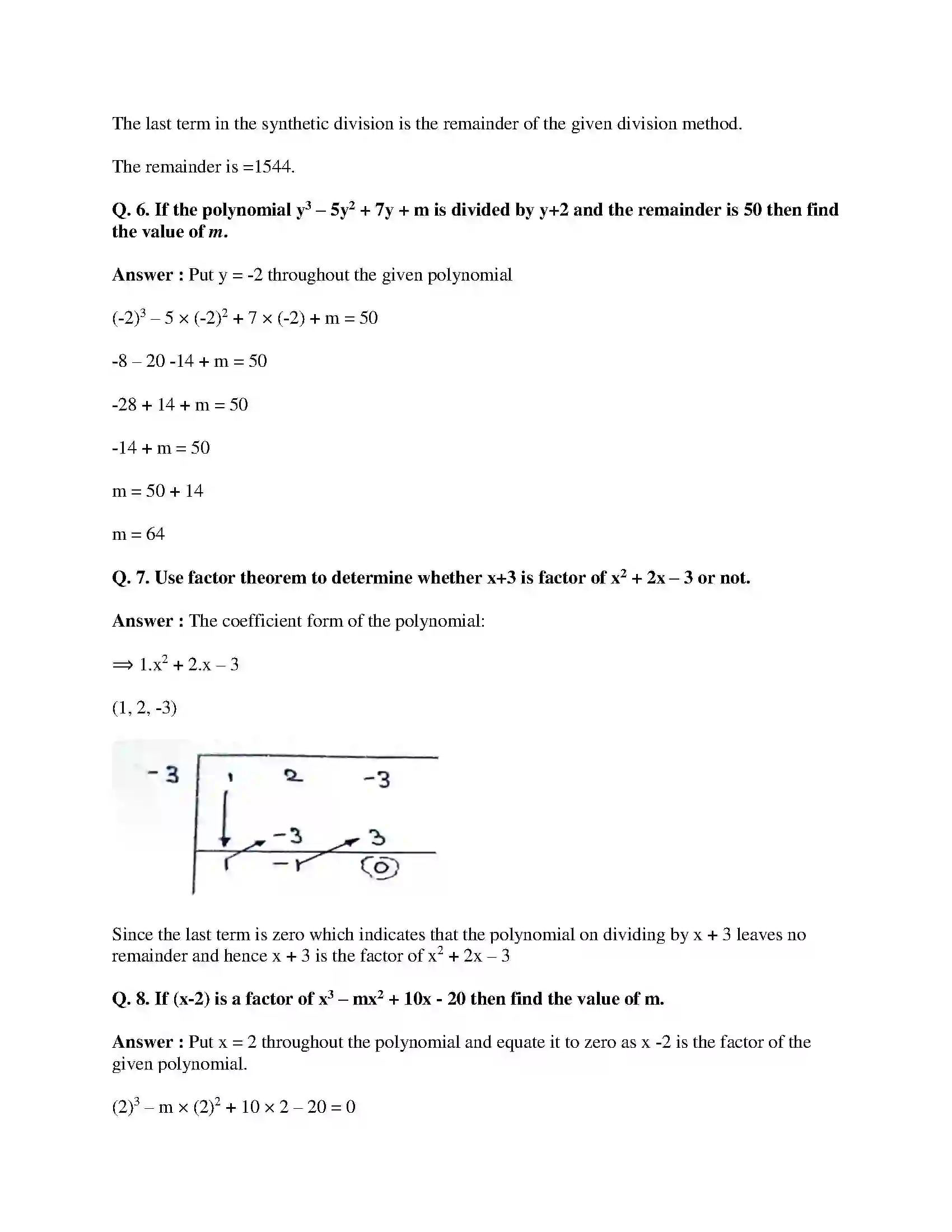 Maharashtra Board Class 9th Mathematics Part-I - English Medium Polynomials Solution 27
