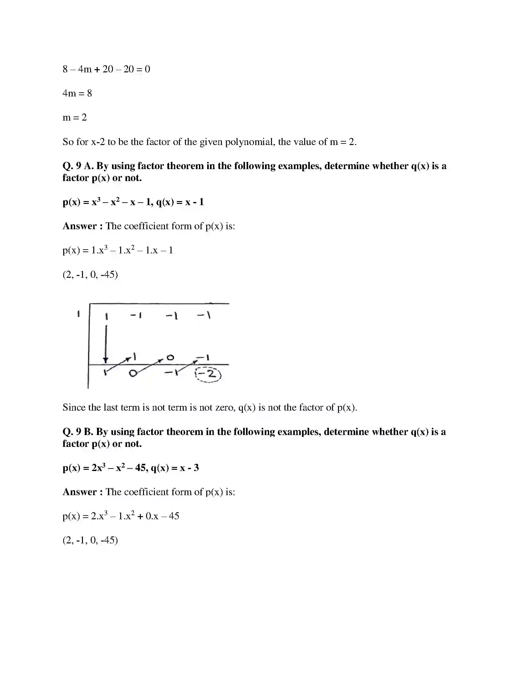 Maharashtra Board Class 9th Mathematics Part-I - English Medium Polynomials Solution 28