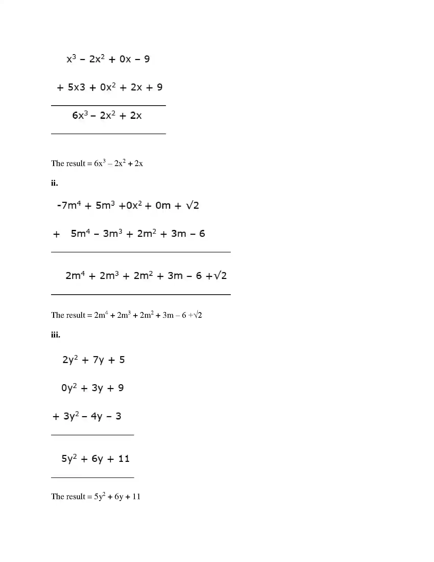 Maharashtra Board Class 9th Mathematics Part-I - English Medium Polynomials Solution 9