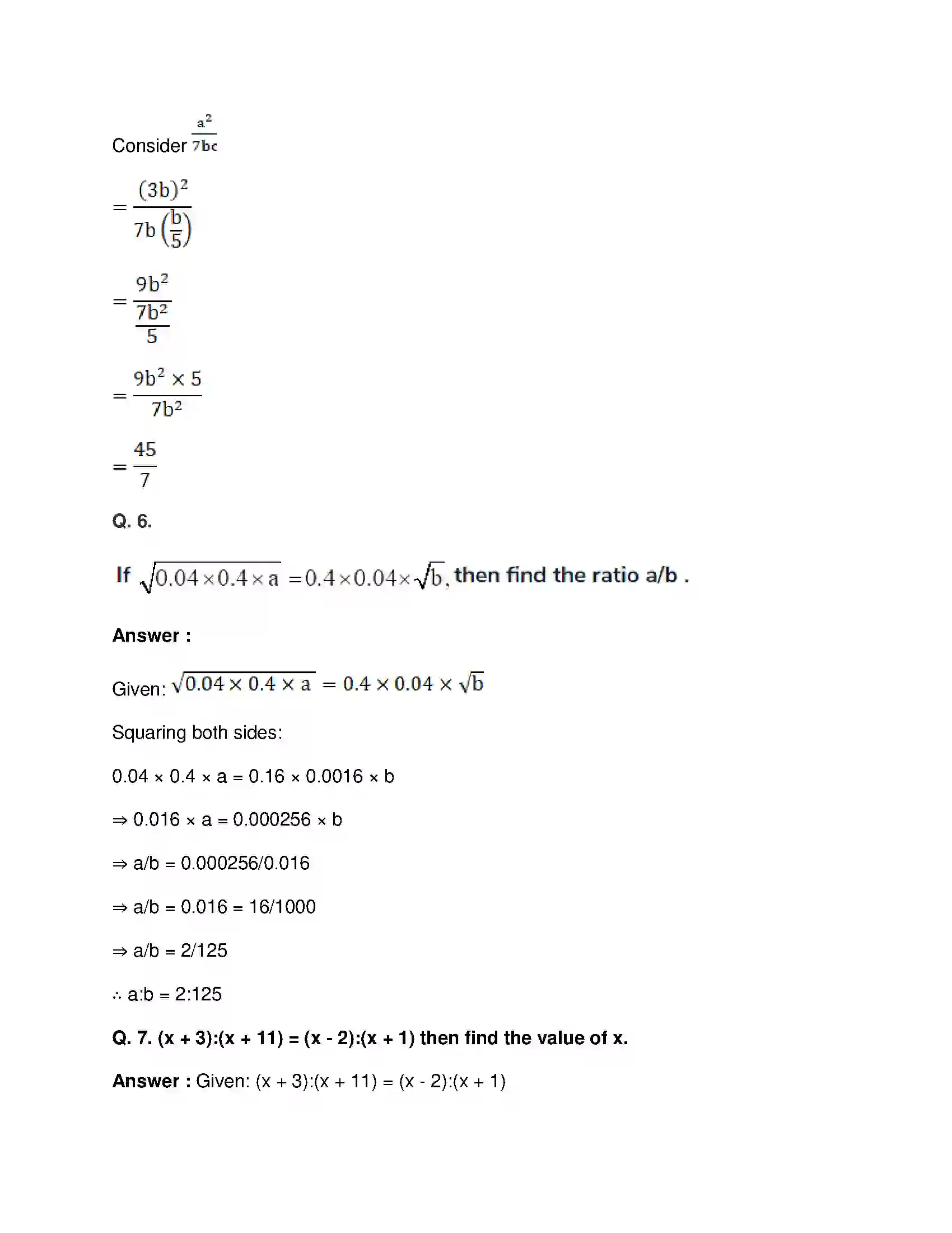 Maharashtra Board Class 9th Mathematics Part-I - English Medium Ratio and Proportion Solution 20