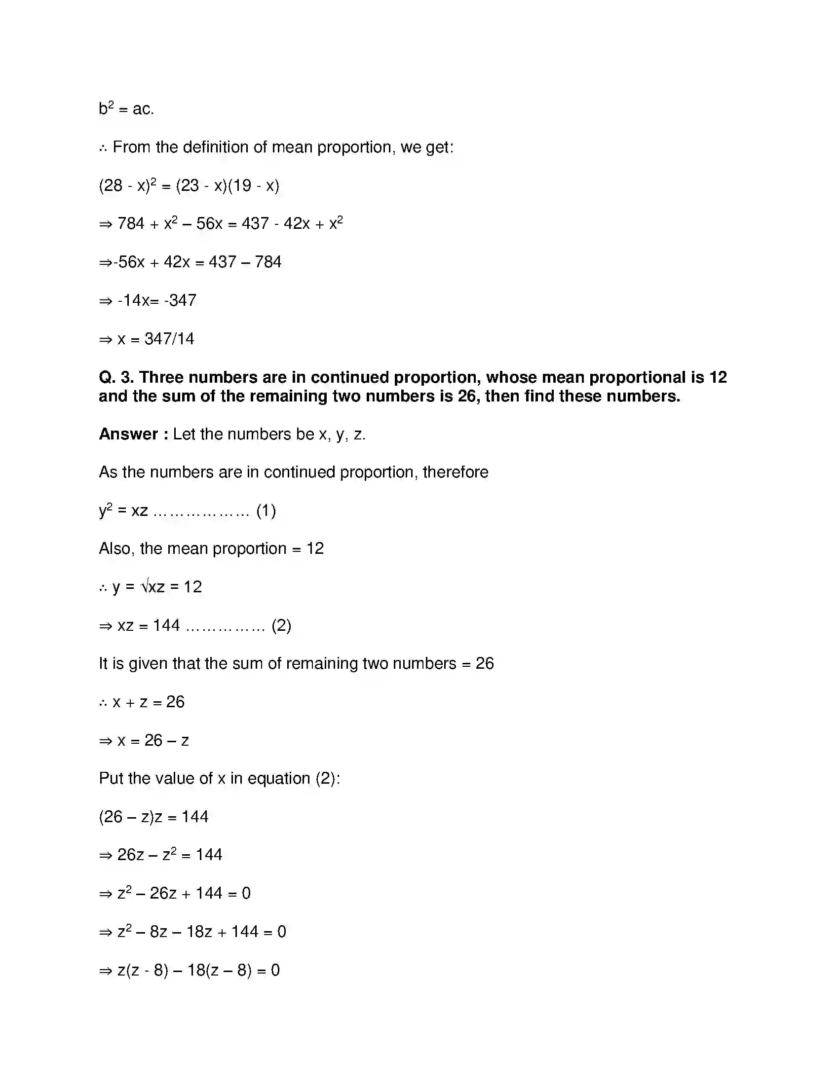Maharashtra Board Class 9th Mathematics Part-I - English Medium Ratio and Proportion Solution 45