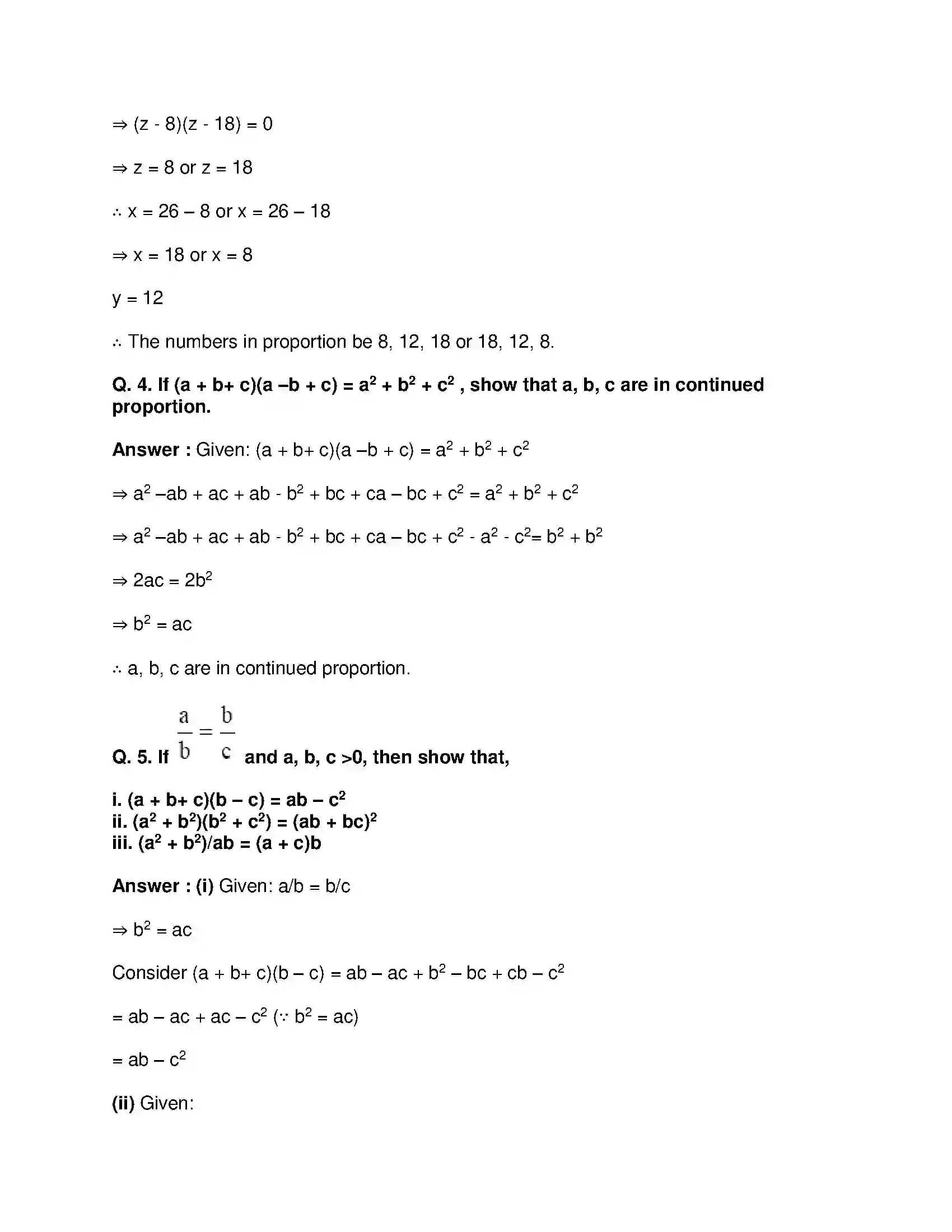 Maharashtra Board Class 9th Mathematics Part-I - English Medium Ratio and Proportion Solution 46