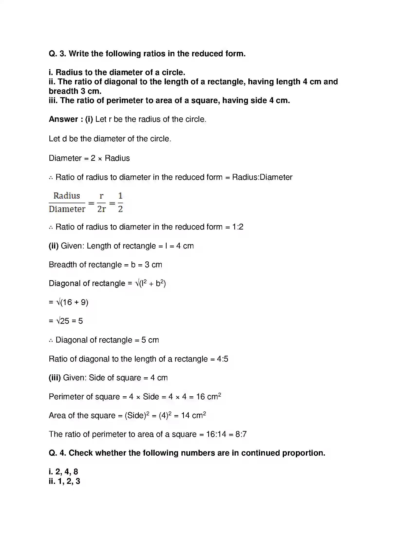 Maharashtra Board Class 9th Mathematics Part-I - English Medium Ratio and Proportion Solution 52