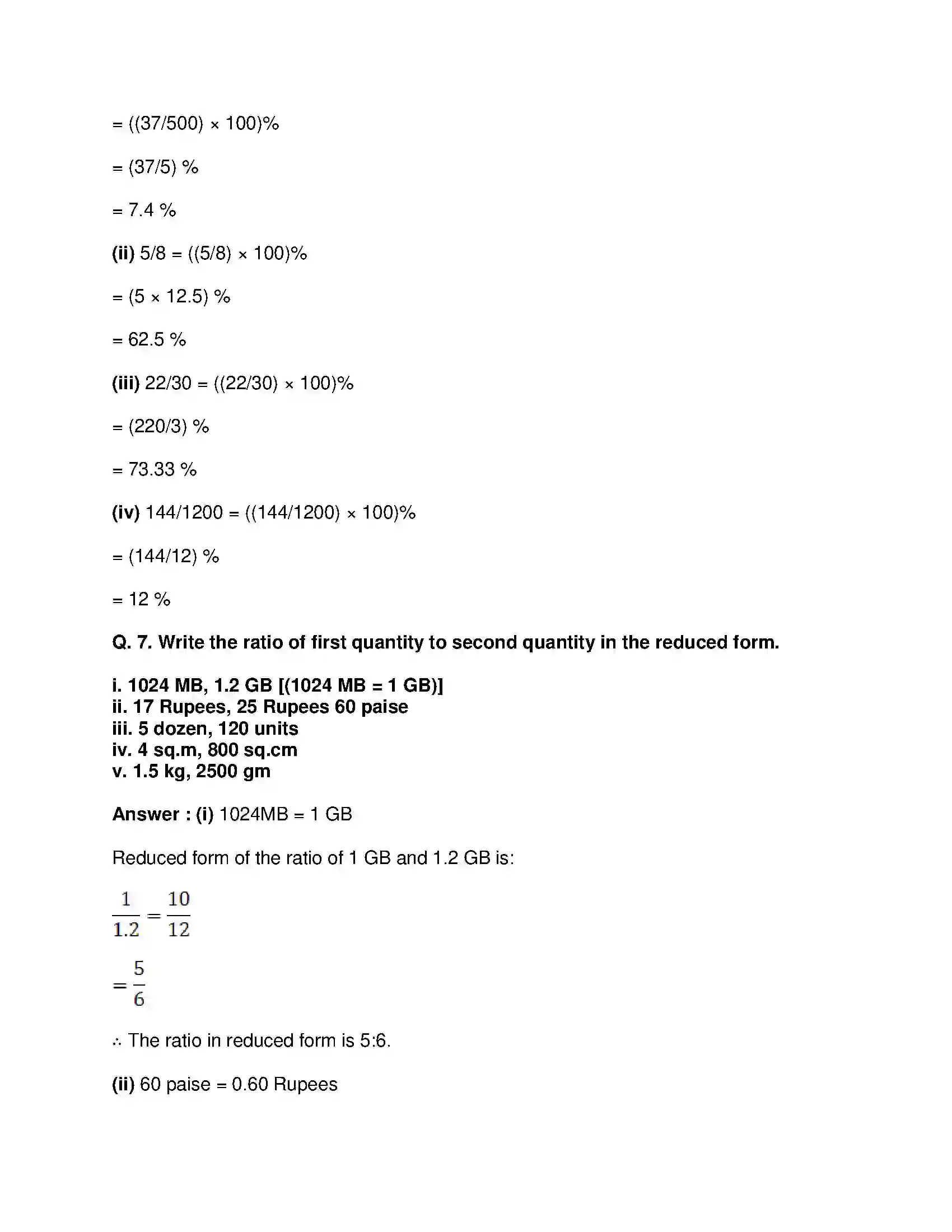 Maharashtra Board Class 9th Mathematics Part-I - English Medium Ratio and Proportion Solution 55