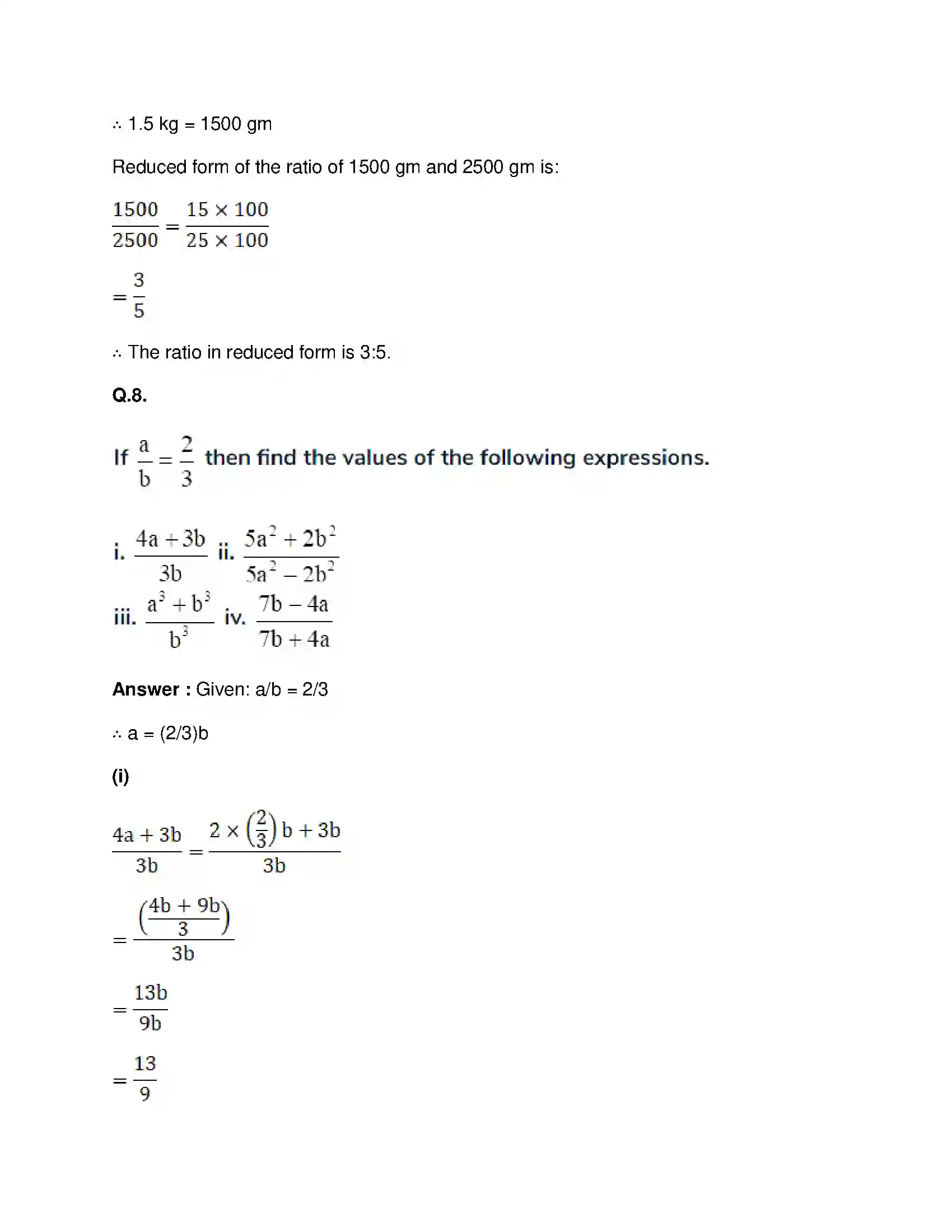 Maharashtra Board Class 9th Mathematics Part-I - English Medium Ratio and Proportion Solution 57