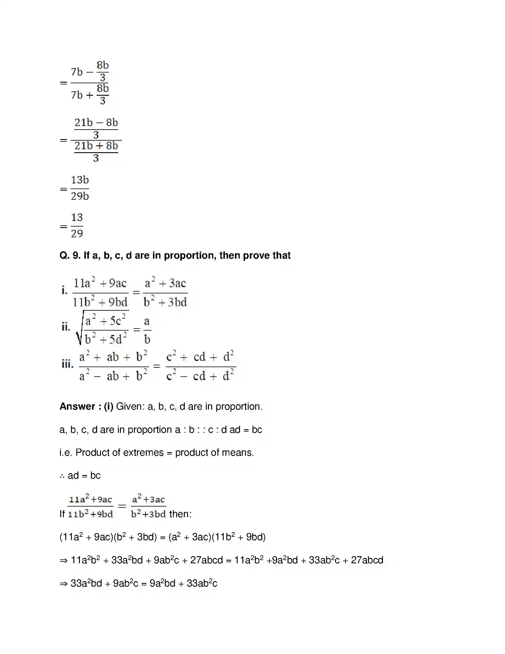 Maharashtra Board Class 9th Mathematics Part-I - English Medium Ratio and Proportion Solution 59