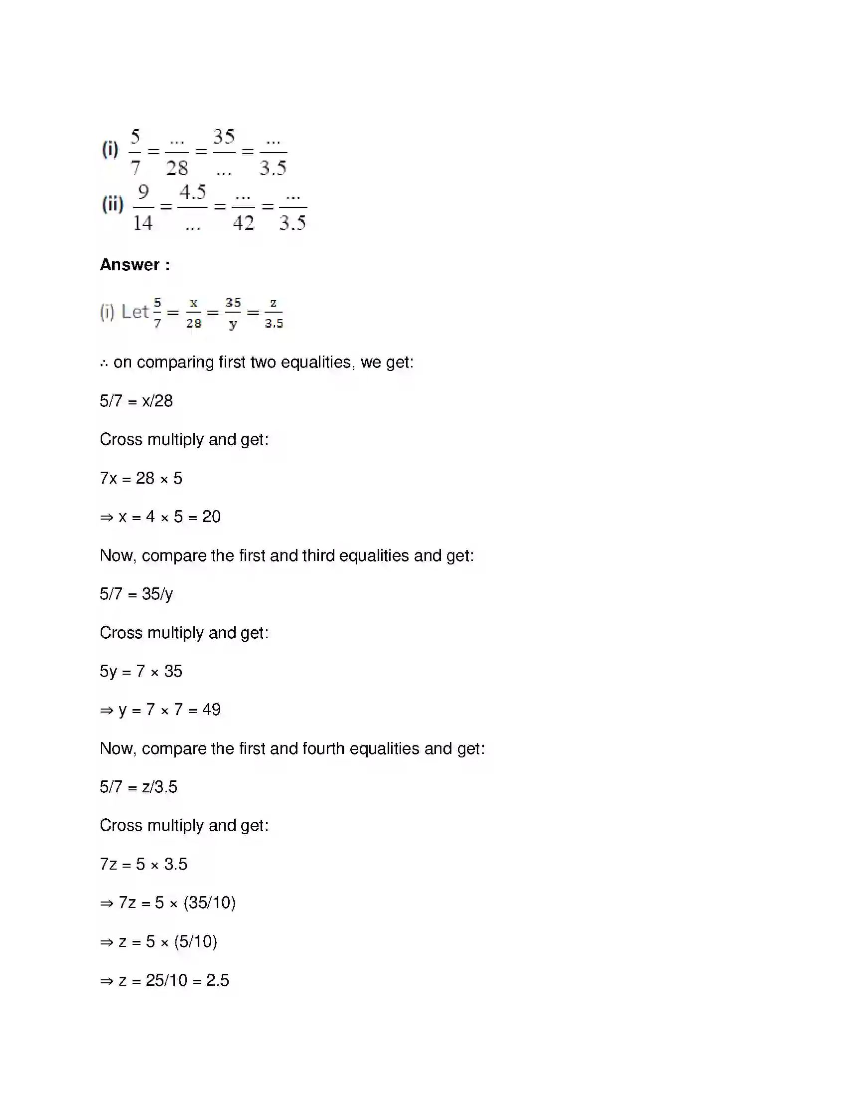 Maharashtra Board Class 9th Mathematics Part-I - English Medium Ratio and Proportion Solution 9