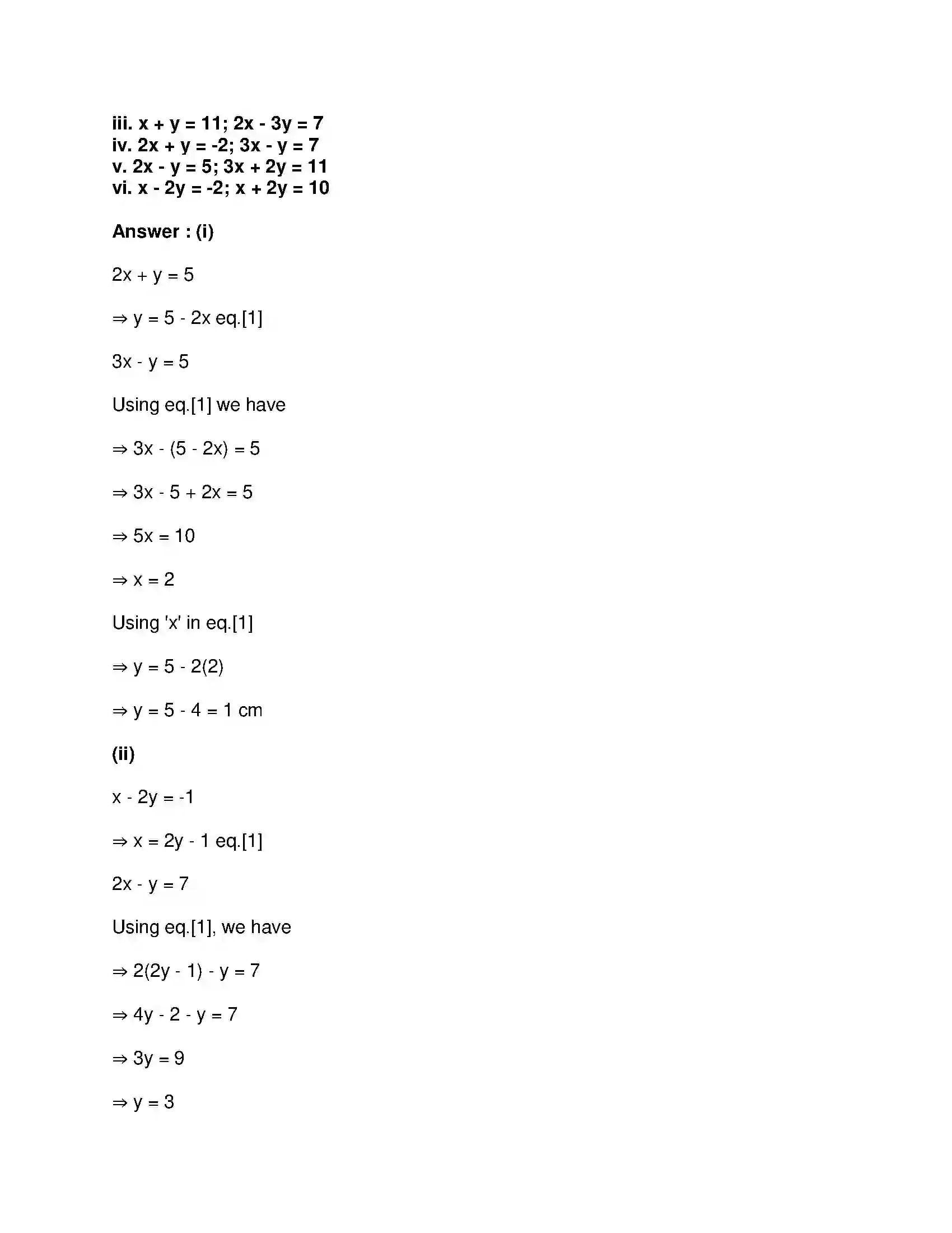 Maharashtra Board Class 9th Mathematics Part-I - English Medium Linear Equations in Two Variables Solution 17
