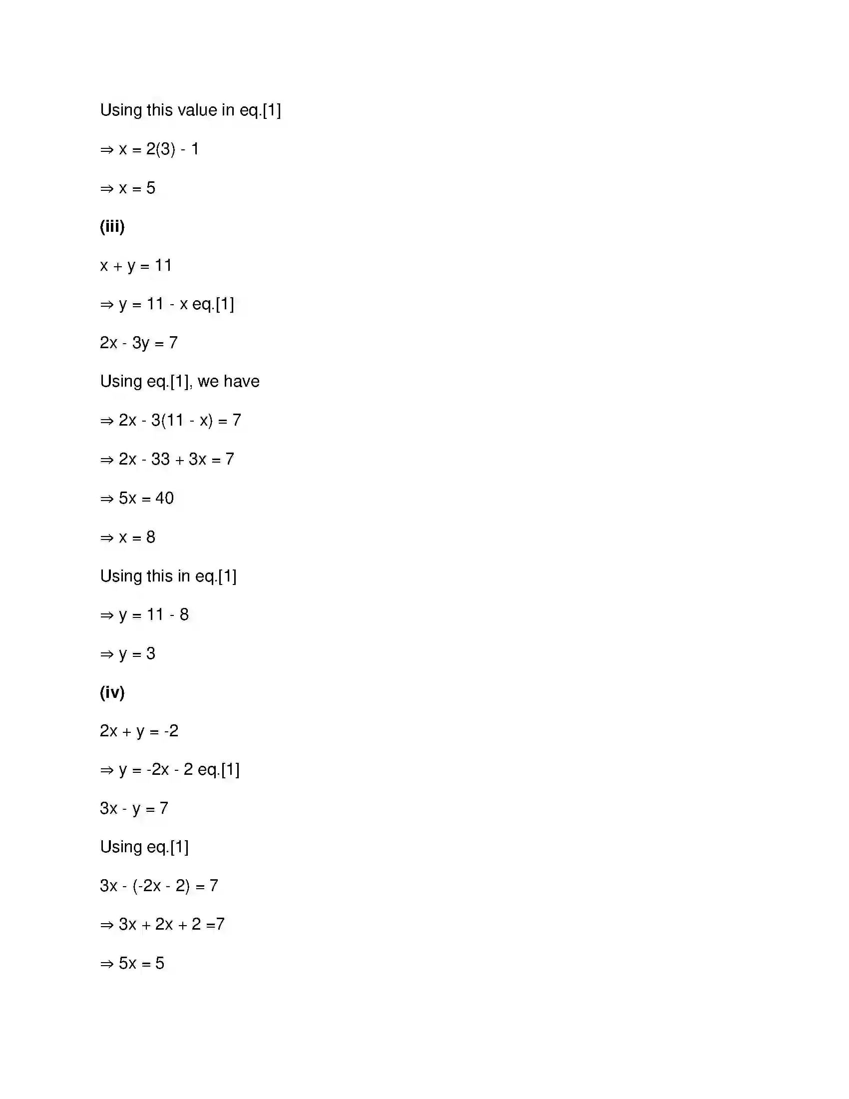 Maharashtra Board Class 9th Mathematics Part-I - English Medium Linear Equations in Two Variables Solution 18