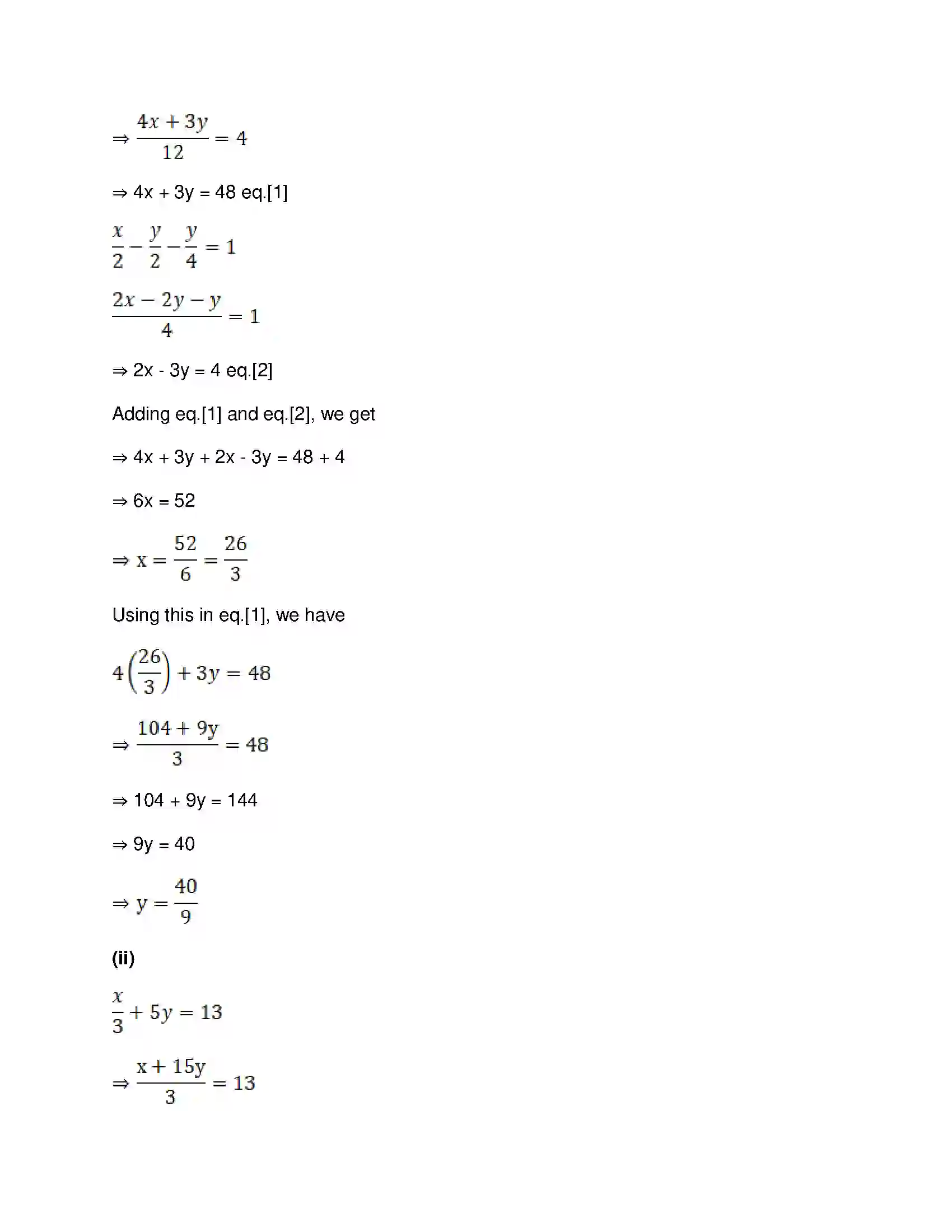 Maharashtra Board Class 9th Mathematics Part-I - English Medium Linear Equations in Two Variables Solution 23