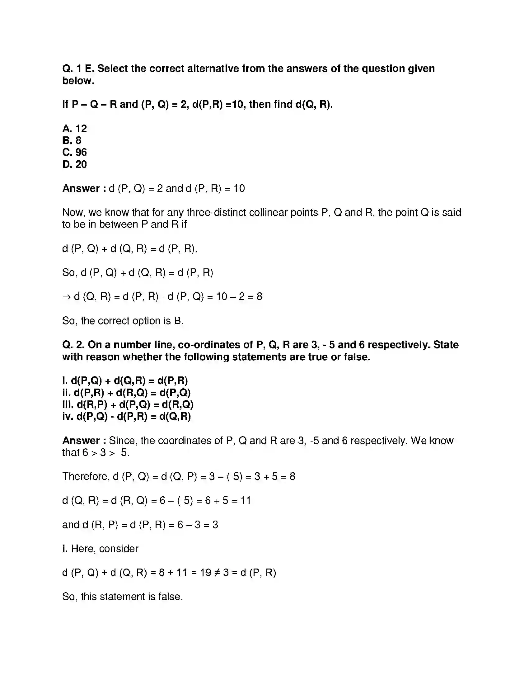 Maharashtra Board Class 9th Mathematics Part-II - English Medium Basic Concepts in Geometry Solution 15